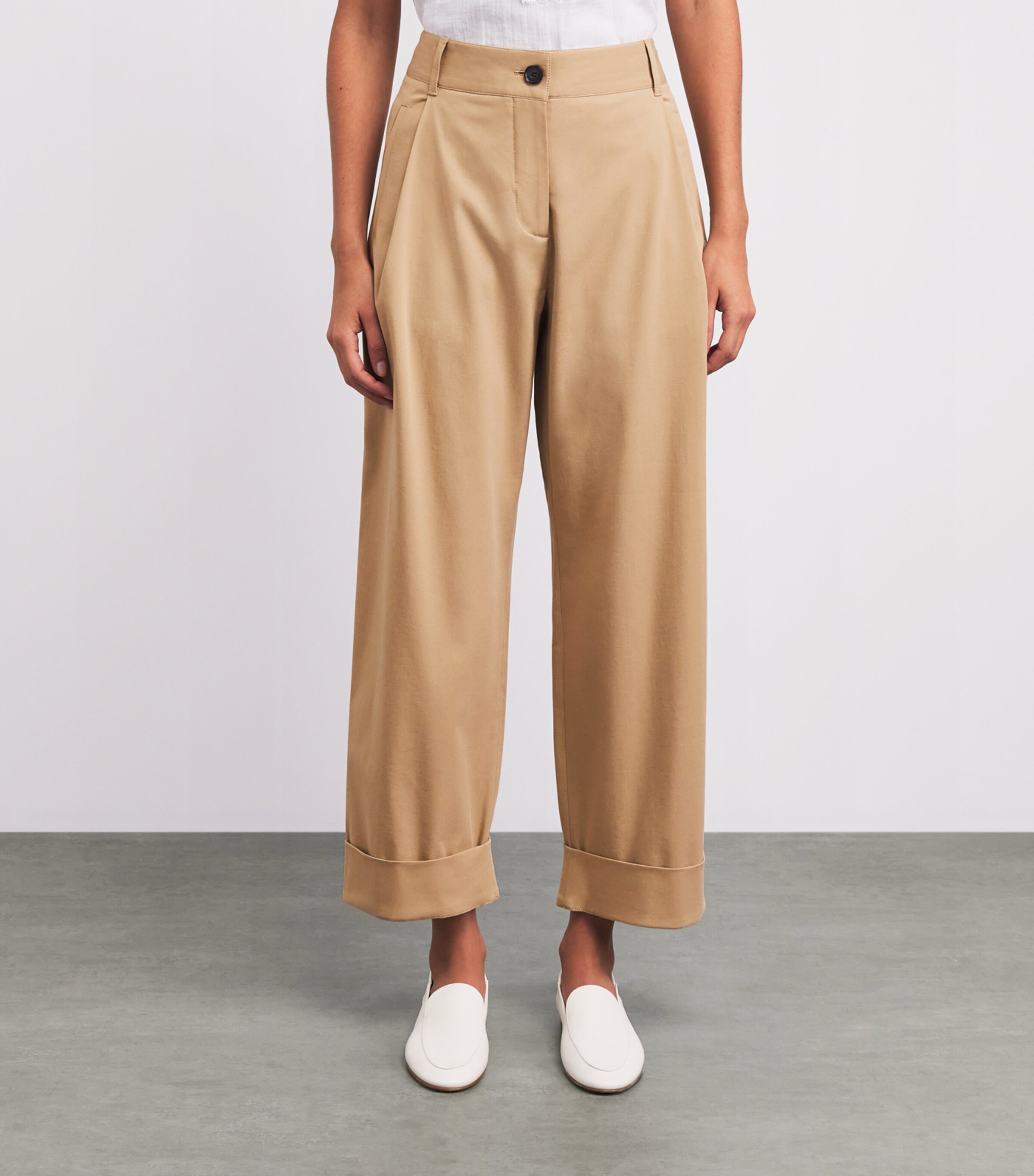 ME+EM Womens Cotton-Blend Clever Tapered Chinos Spring Tan Image 4