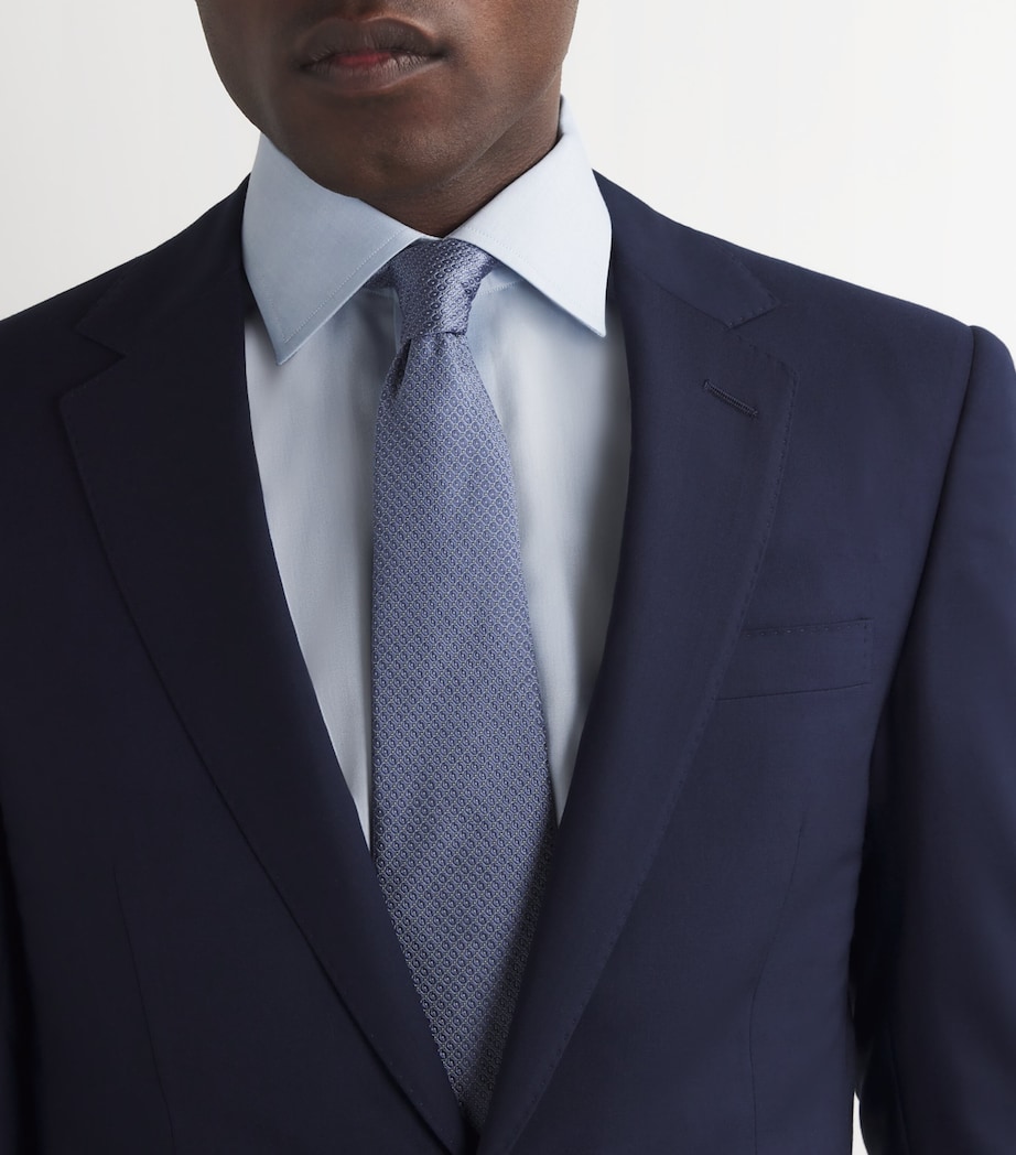 Silk Patterned Tie 009 SKY BLUE Image 3