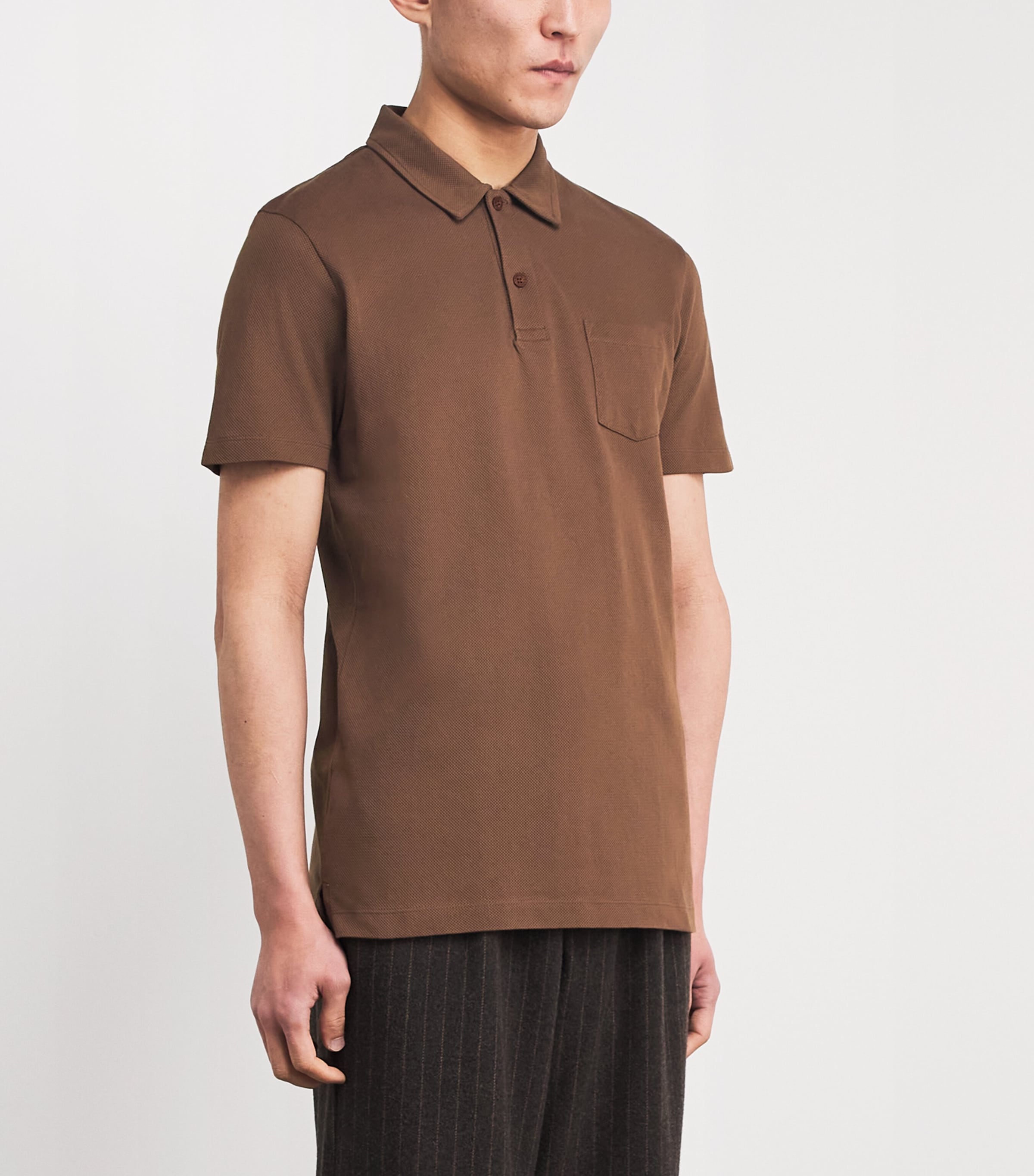 Supima Cotton Riviera Polo Shirt CONKER BROWN BRGL Image 3