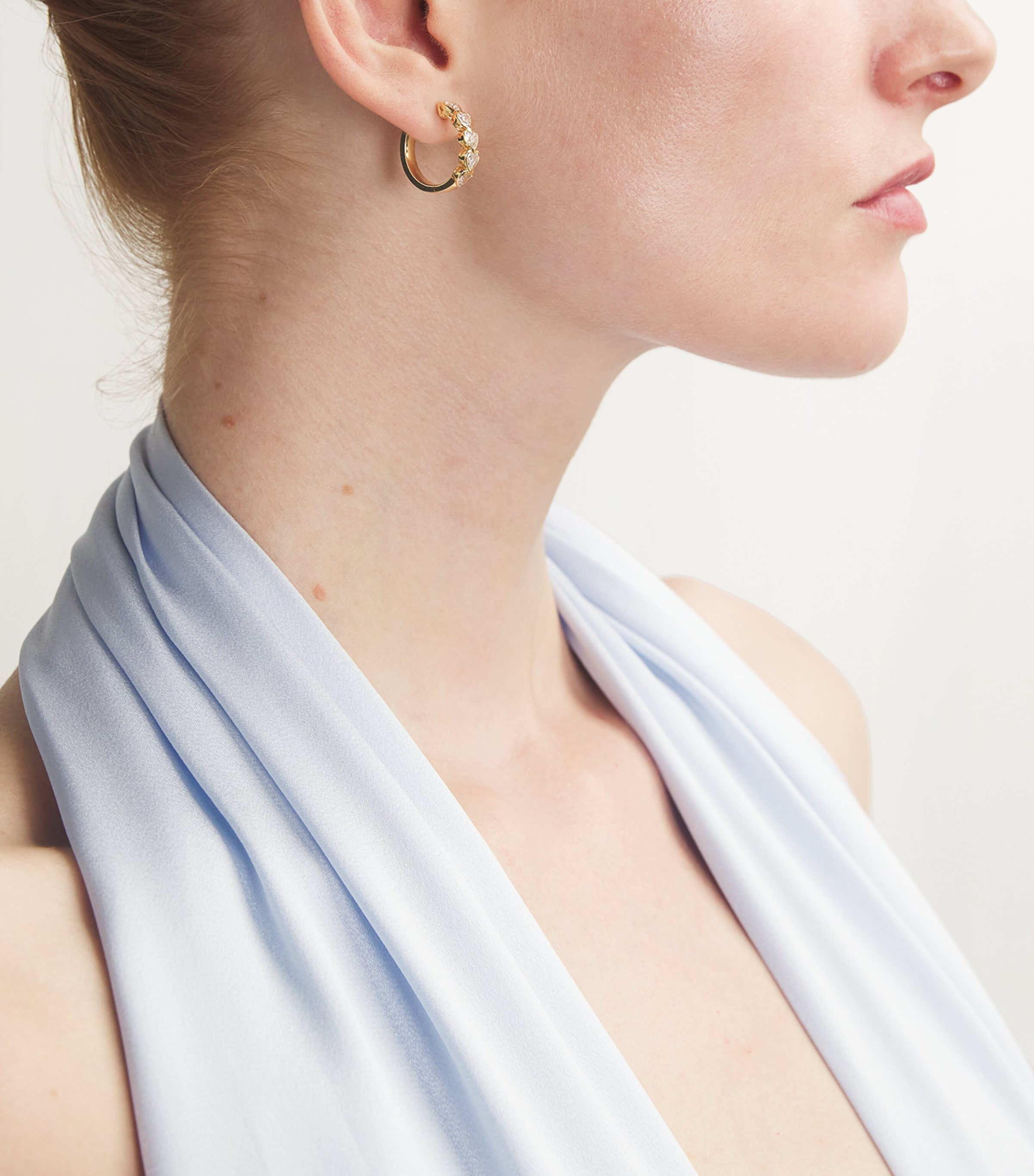 Anita Ko Medium Yellow Gold and Diamond Heart Hoop Earrings Yellow Gold Image 2