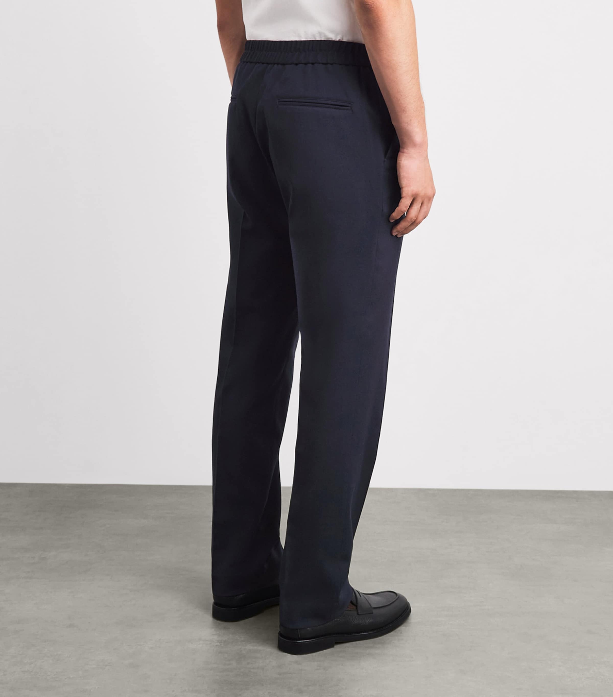 Paul Smith Mens Wool Hopsack Trousers Dark Navy Image 5