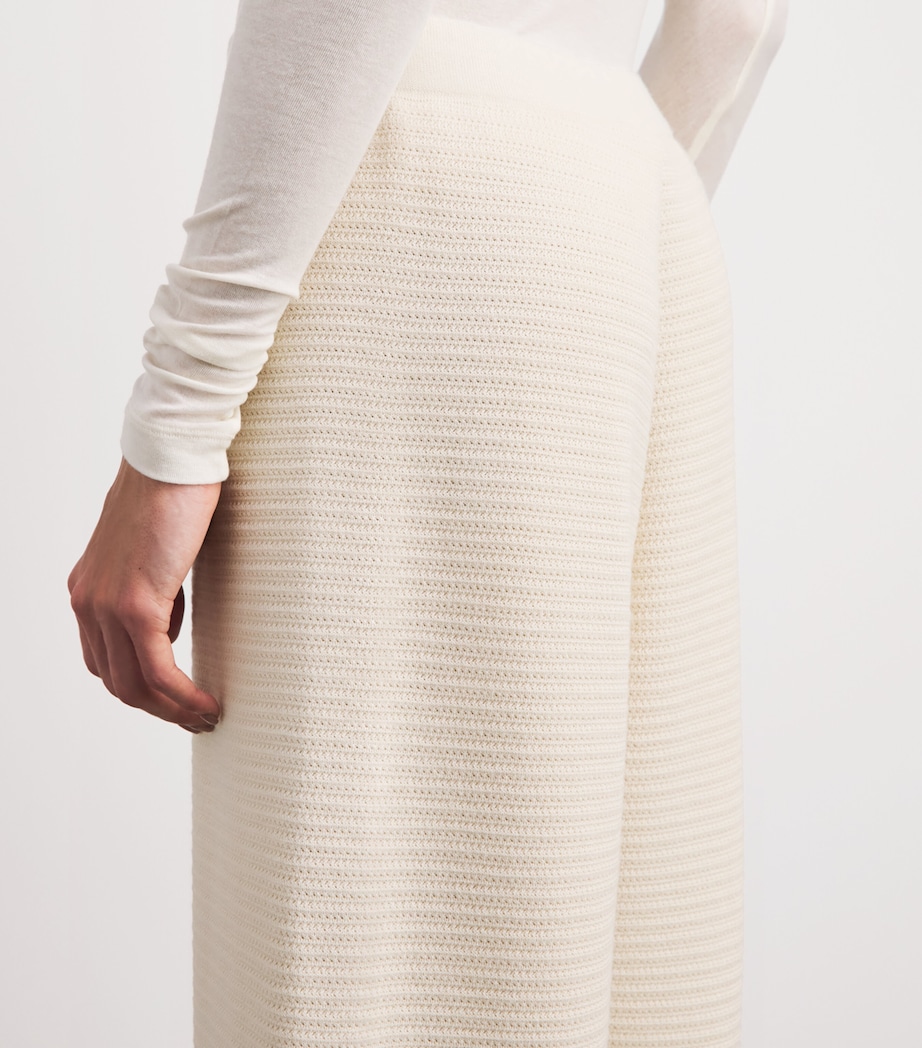 Fabiana Filippi Womens Wool-Cotton Wide-Leg Trousers Burro Image 3