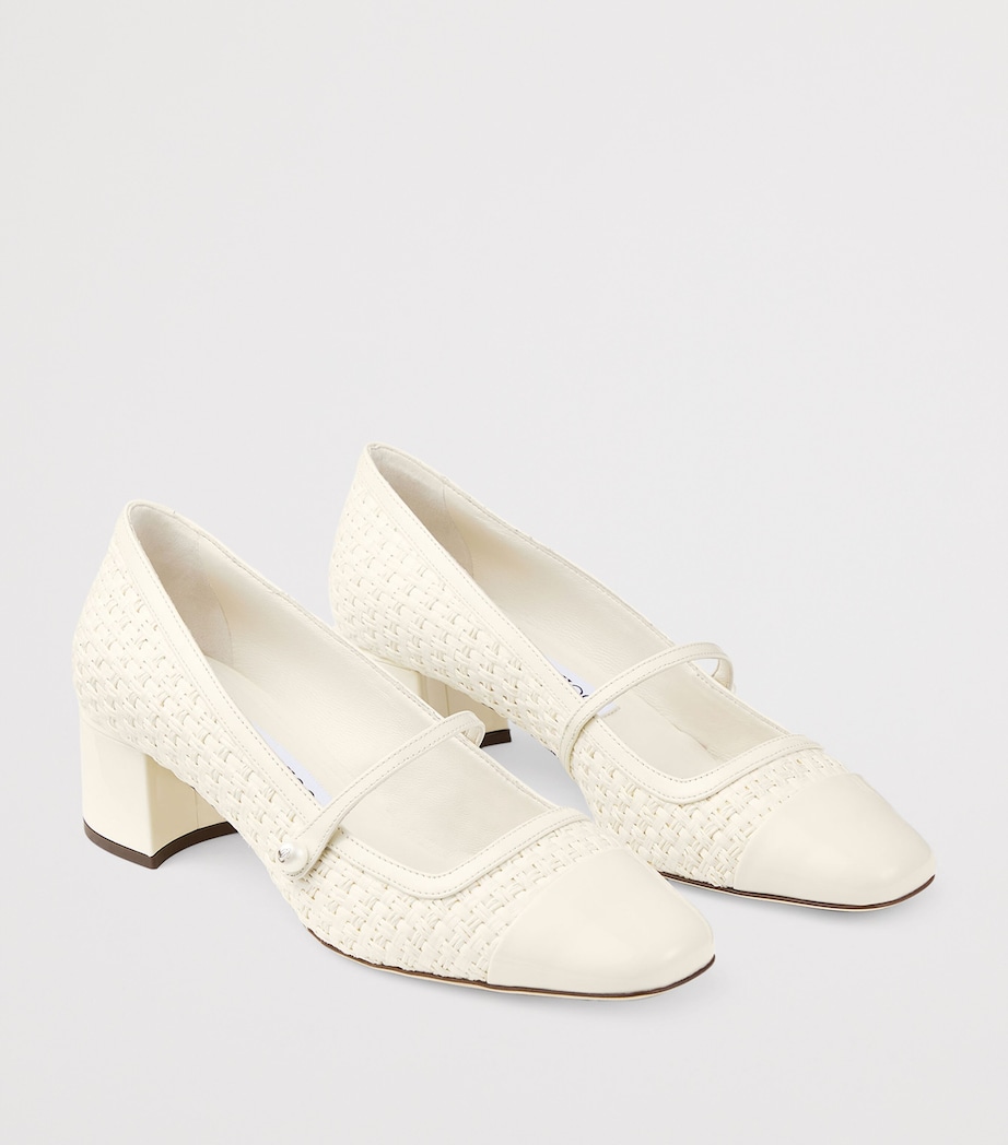Elisa 45 Woven Mary Jane Pumps LATTE/LATTE Image 6