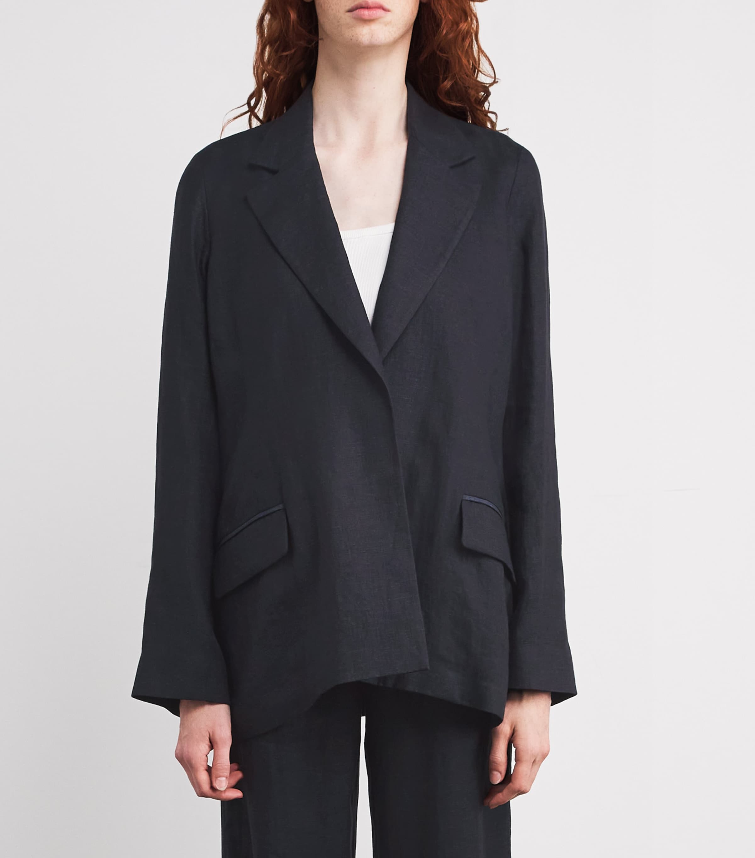 Linen Soft Blazer NERO Image 3