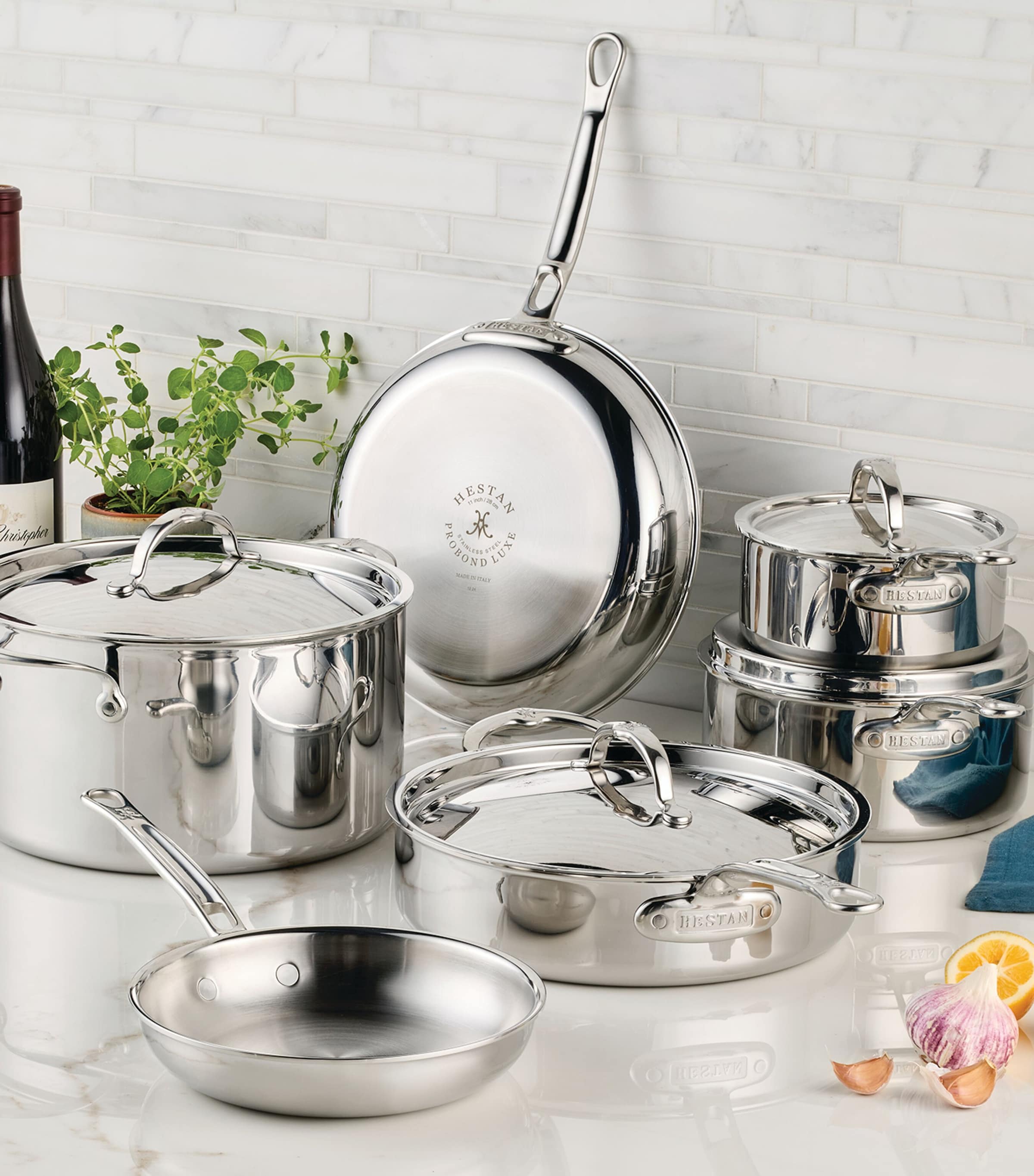 Hestan ProBond Luxe 10-Piece Cookware Set Silver Image 4