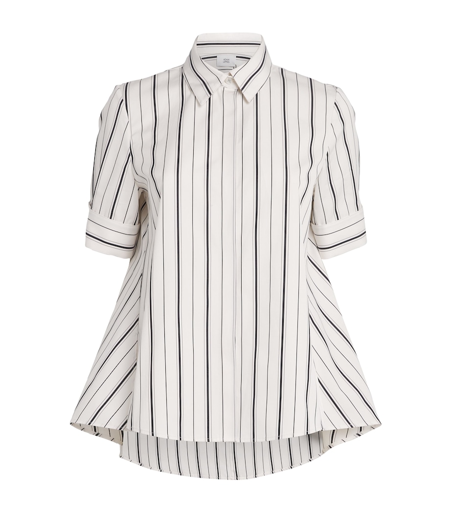 Cotton Stripe Trapeze Shirt IVRYB IVORY/BLACK Image 1