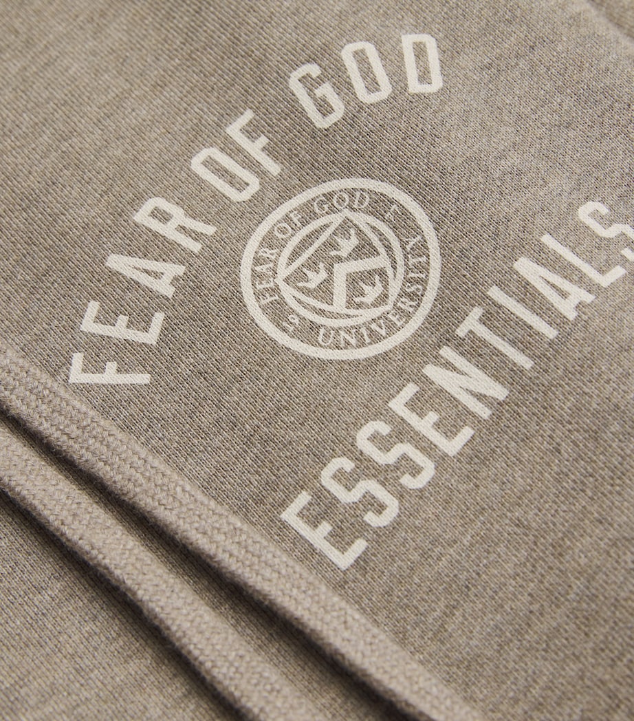FEAR OF GOD ESSENTIALS Mens University Crest Logo Open-Cuff Sweatpants Heather Gray Image 5