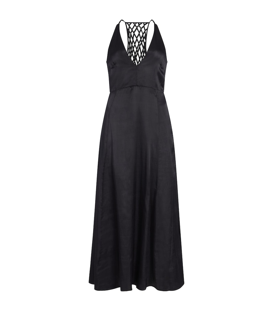 Braided-Back Maxi Dress BLACK Image 1