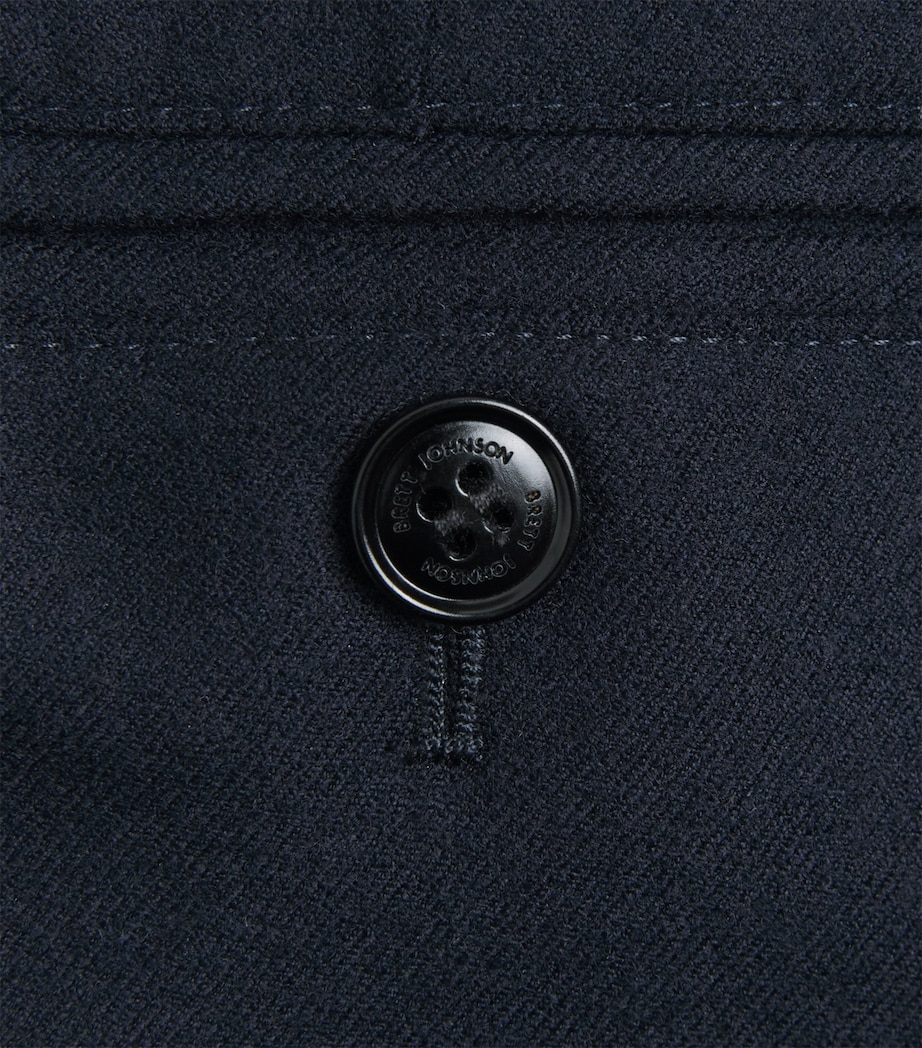 Brett Johnson Mens Wool-Blend Drawstring Sweatpants Navy Image 6
