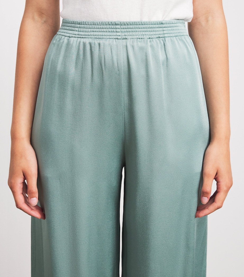 Fabiana Filippi Womens Satin Beaded Trousers Verde Image 3