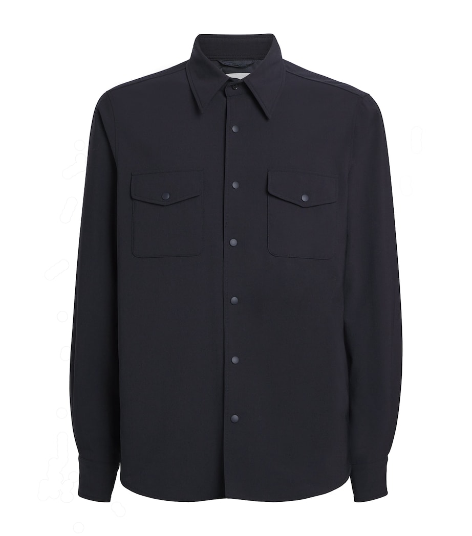 Technical Stud-Fastened Overshirt 01098 - NAVY Image 1