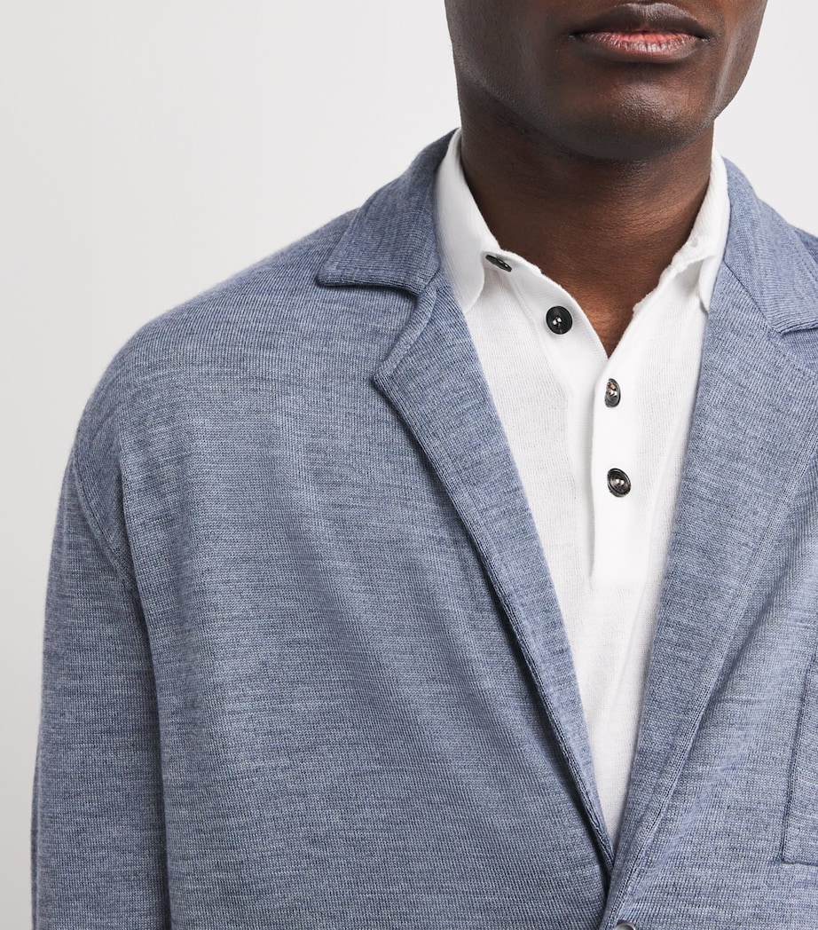 Virgin Wool Vanisé Blazer Cardigan 2W.4 CARTA ZUCCHERO Image 6