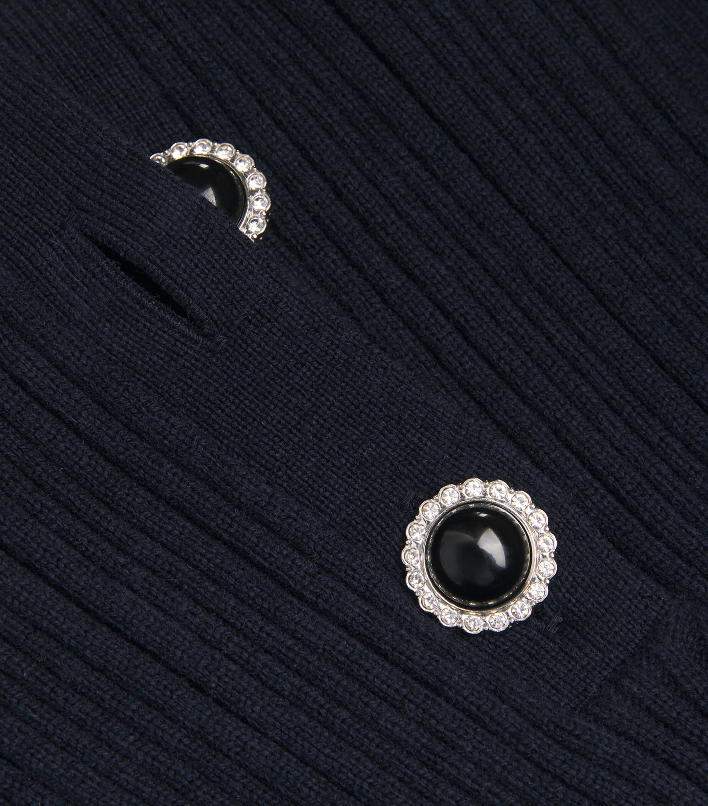 Rib-Knit Contrast-Trim Mini Dress NAVY Image 5