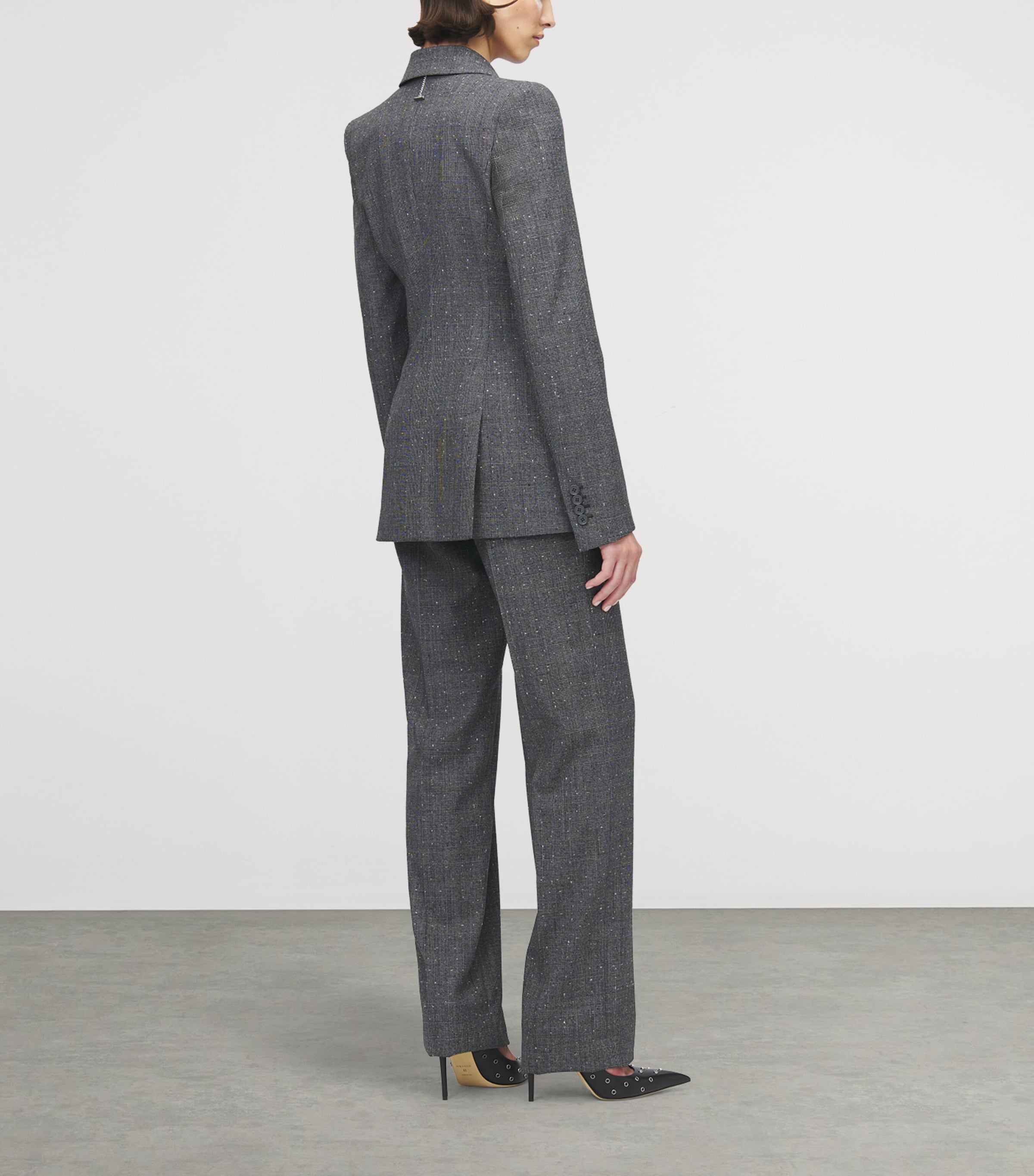 Wool Check Straight Trousers 1080 Image 4