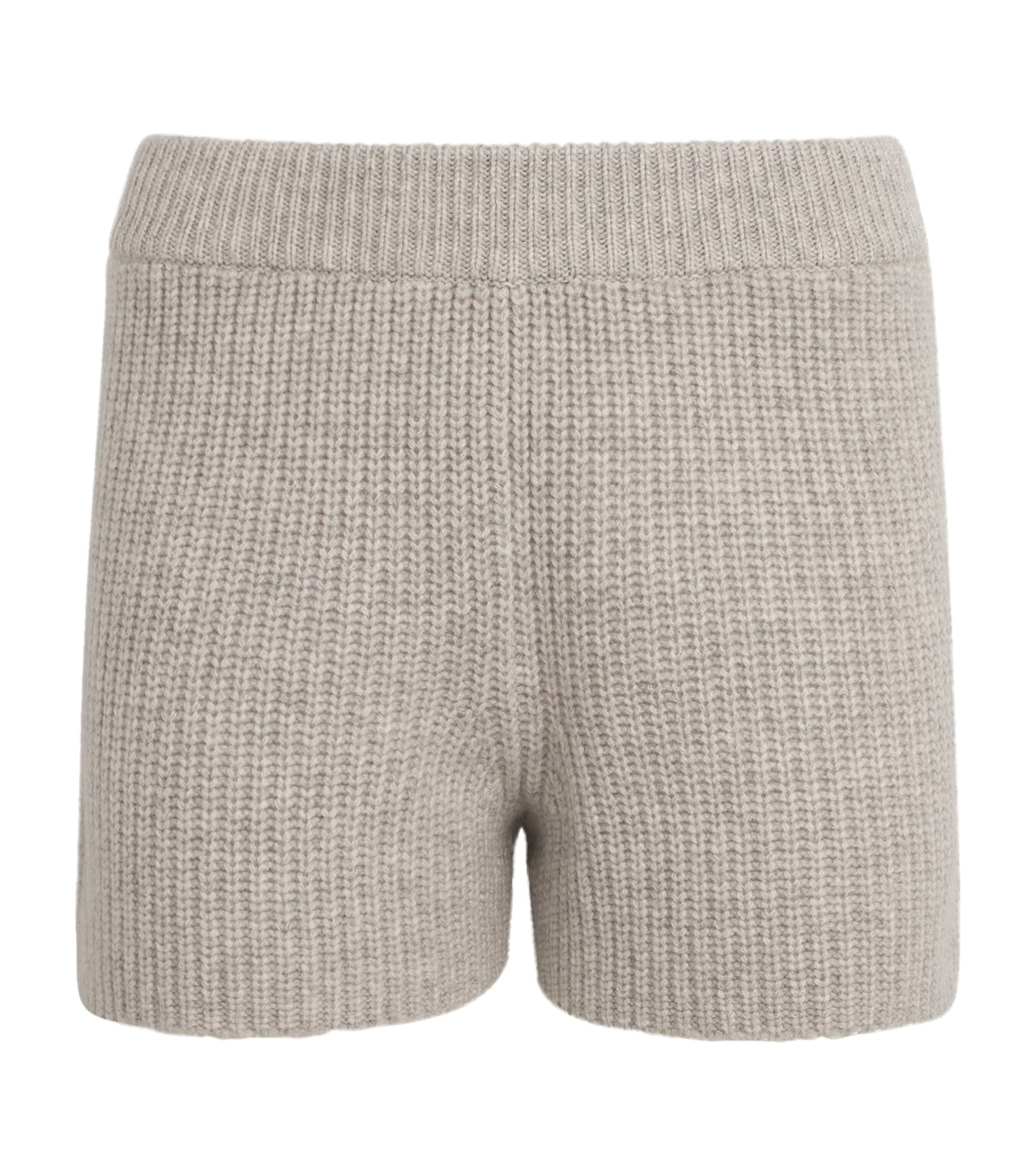 AEXAE CASHMERE-WOOL CABLE-KNIT SHORTS 