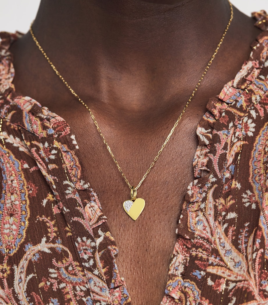 Jade Trau Mini Yellow Gold and Diamond Heart Charm Yellow Gold Image 4