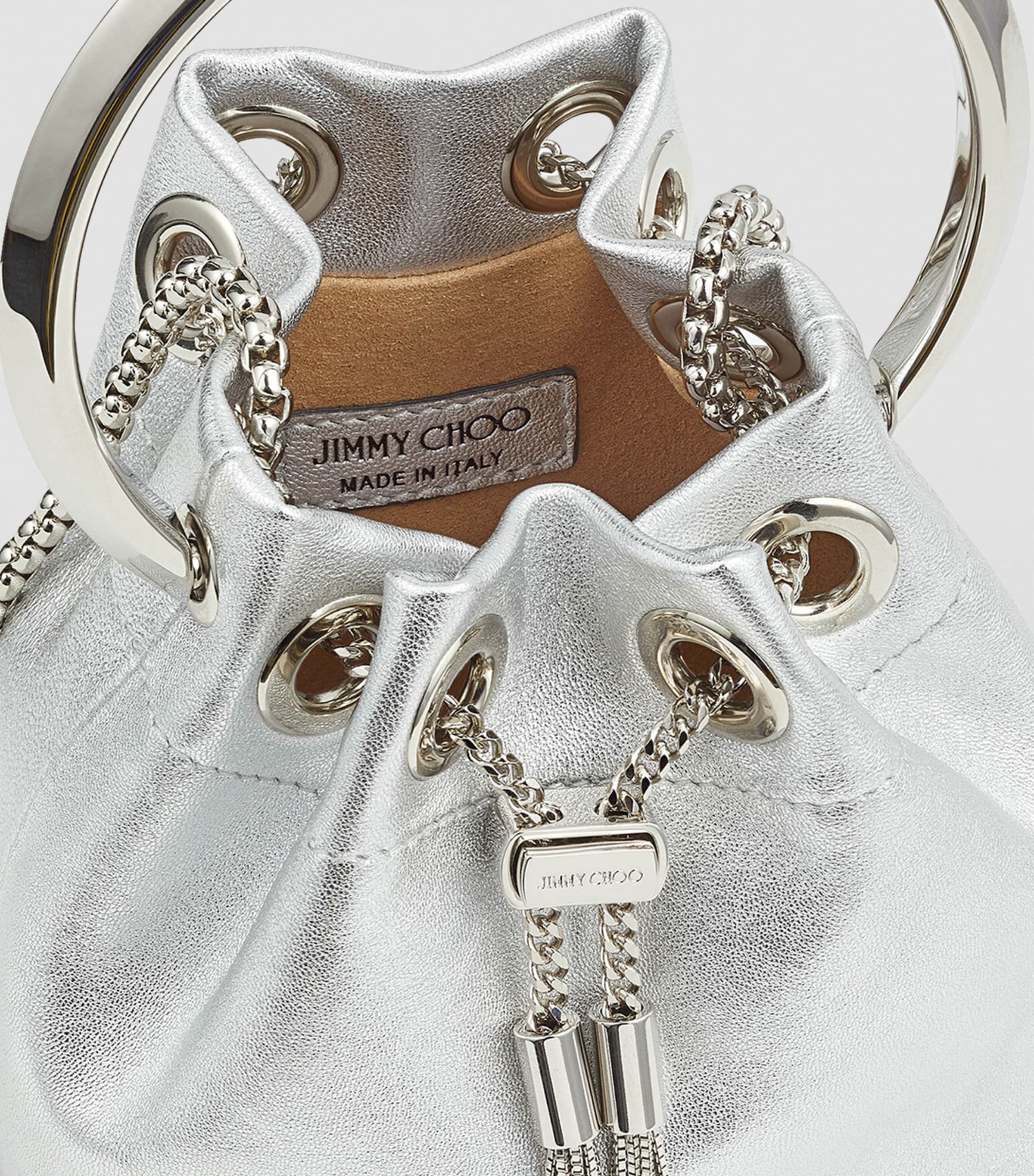 Jimmy Choo Micro Bon Bon Top-Handle Bag Silver Image 3
