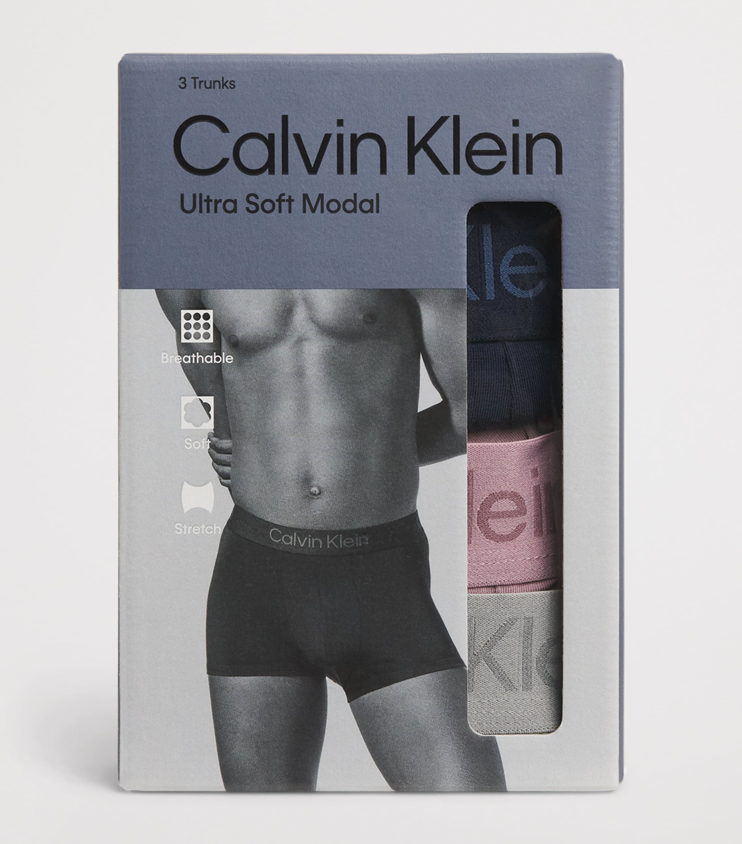 Calvin Klein Mens Ultra Soft Modal Trunks (Pack of 3) Dark Sapphire/d Image 4