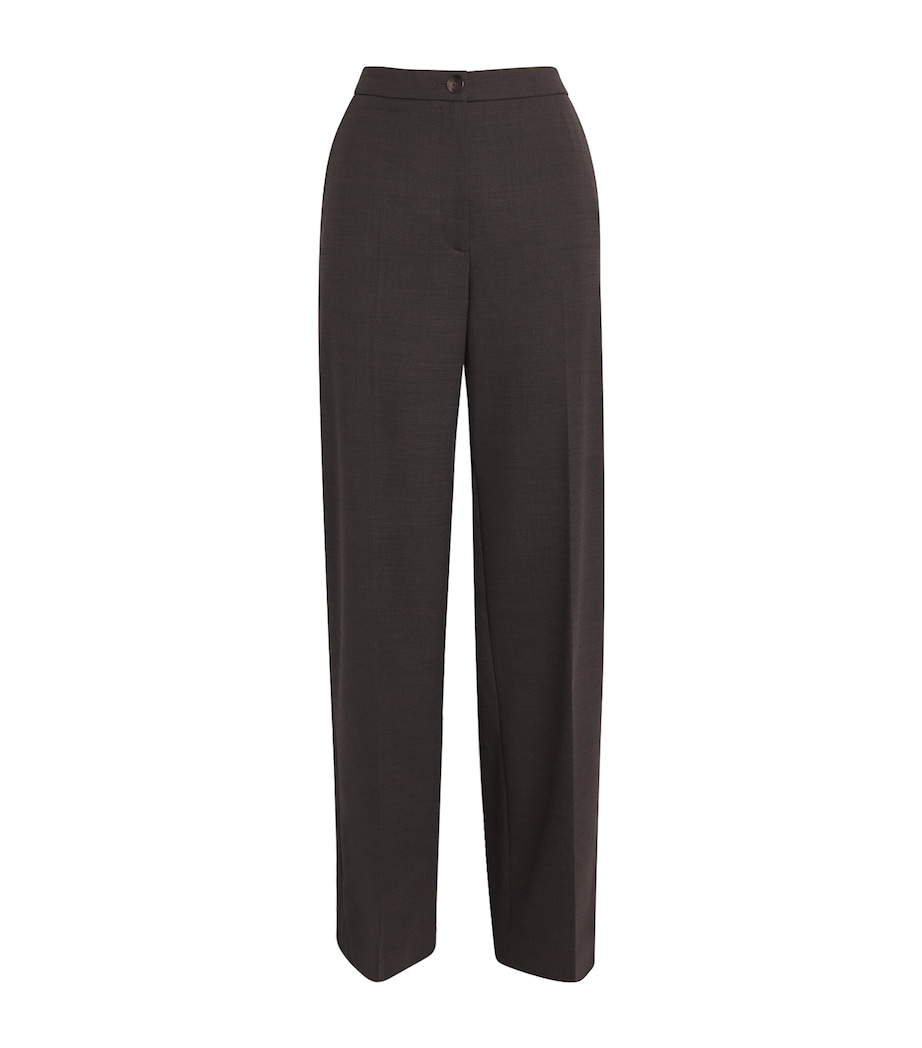 Wool-Blend Straight Trousers BROWN Image 1