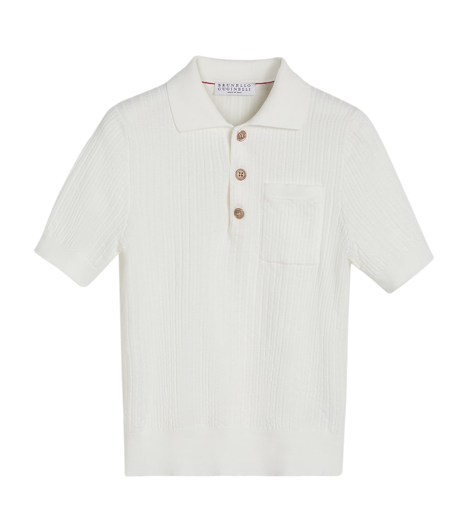 Brunello Cucinelli Kids Cotton Polo Sweater (4-6 Years) Image 1