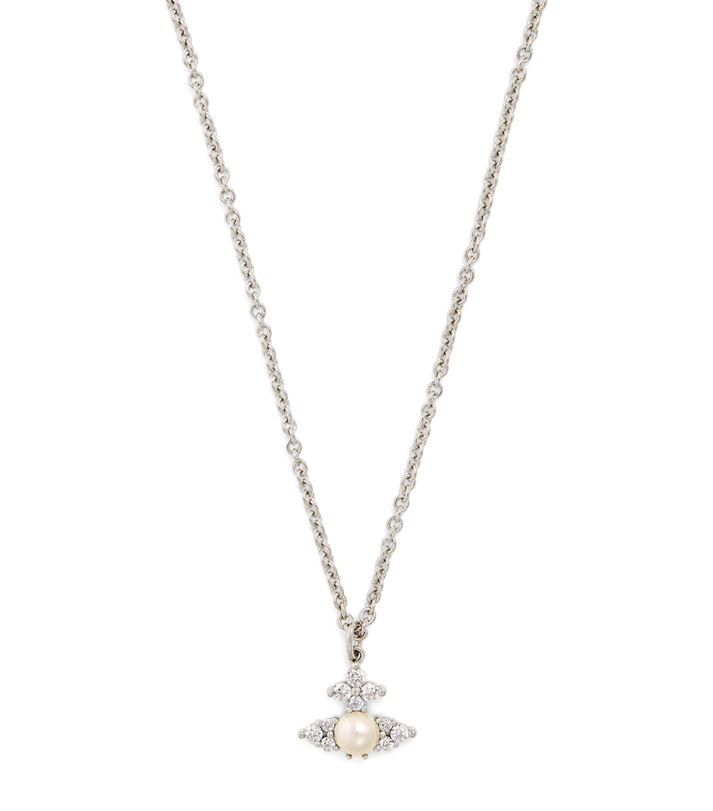 Vivienne Westwood Embellished Feodora Necklace In Silver