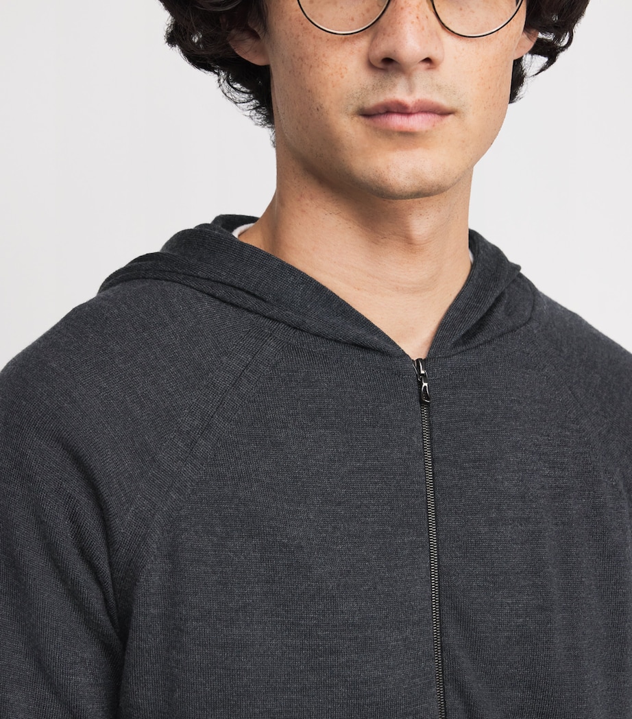 Extra Fine Merino Wool Carty Zip-Up Hoodie CHARCOAL Image 6