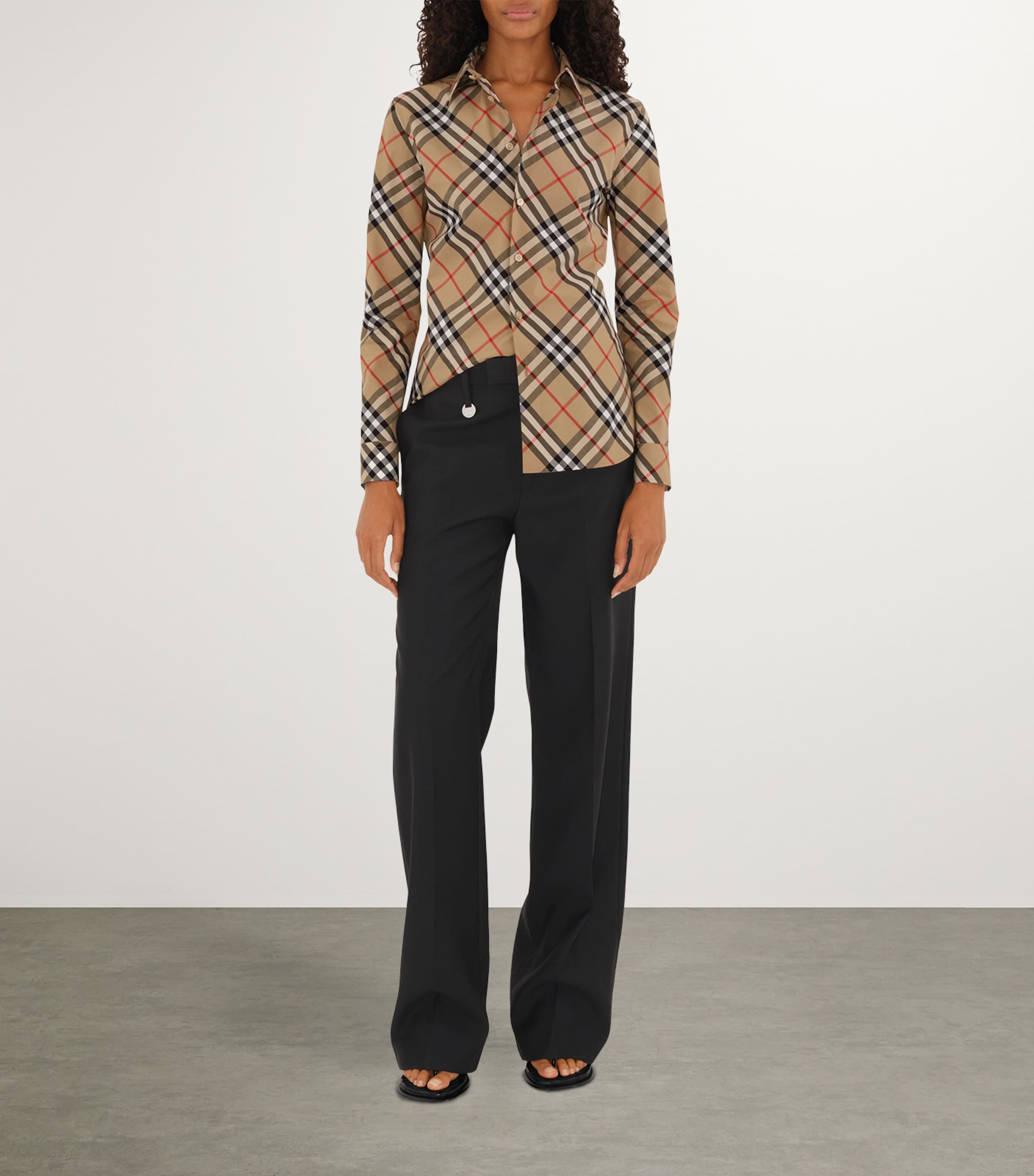 Cotton Poplin Check Shirt SAND IP CHECK Image 6