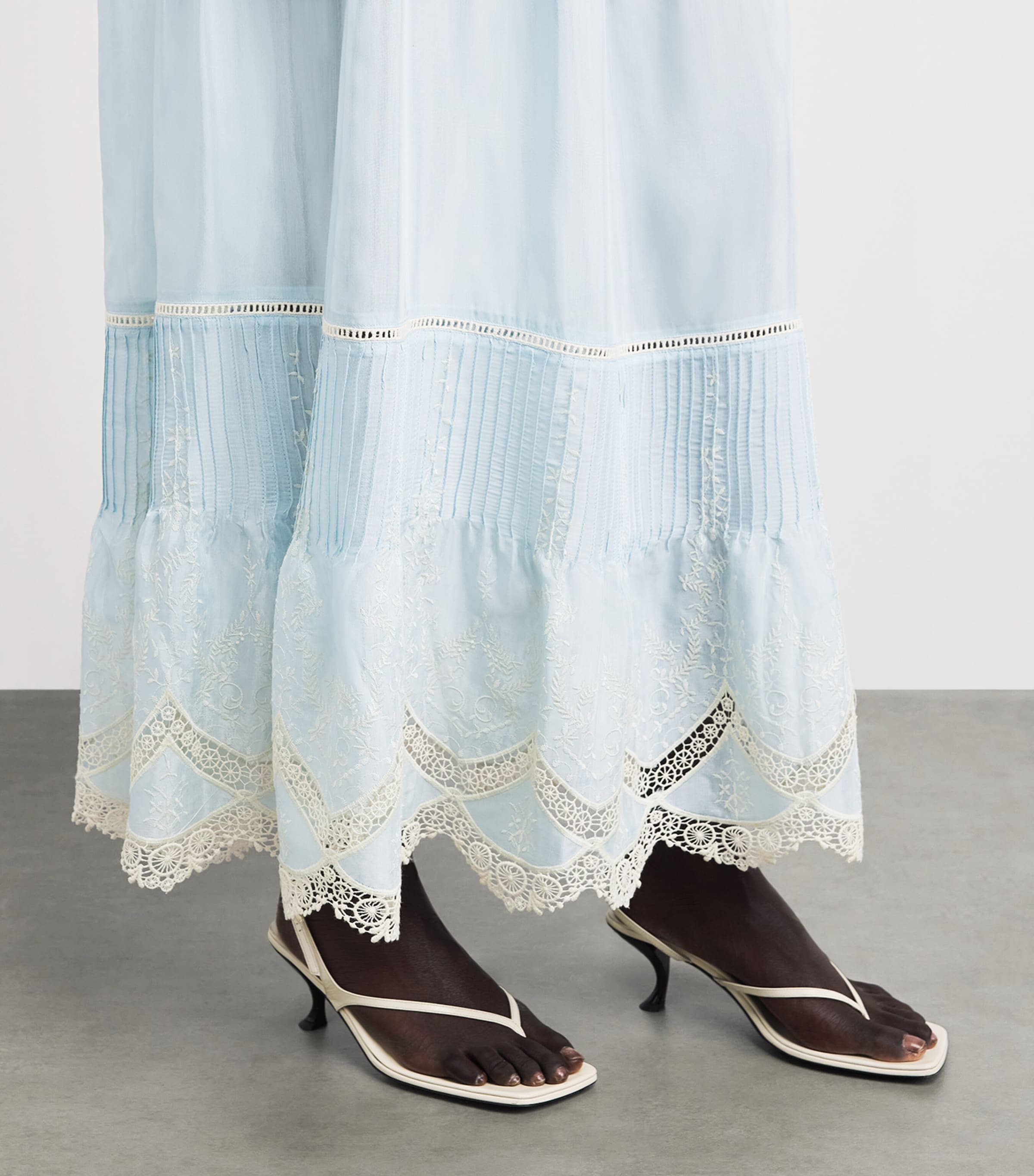 LUG VON SIGA Womens Cotton-Blend Sybill Maxi Skirt Blue Image 3