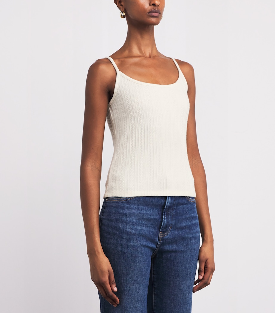 Pointelle-Knit Cami W0007 ECRU Image 3