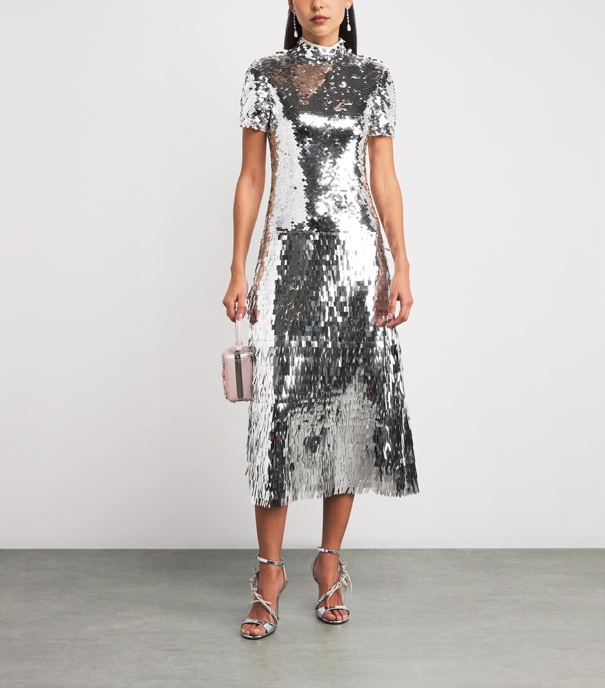 Sequin-Embellished Midi Dress SILVER Image 2