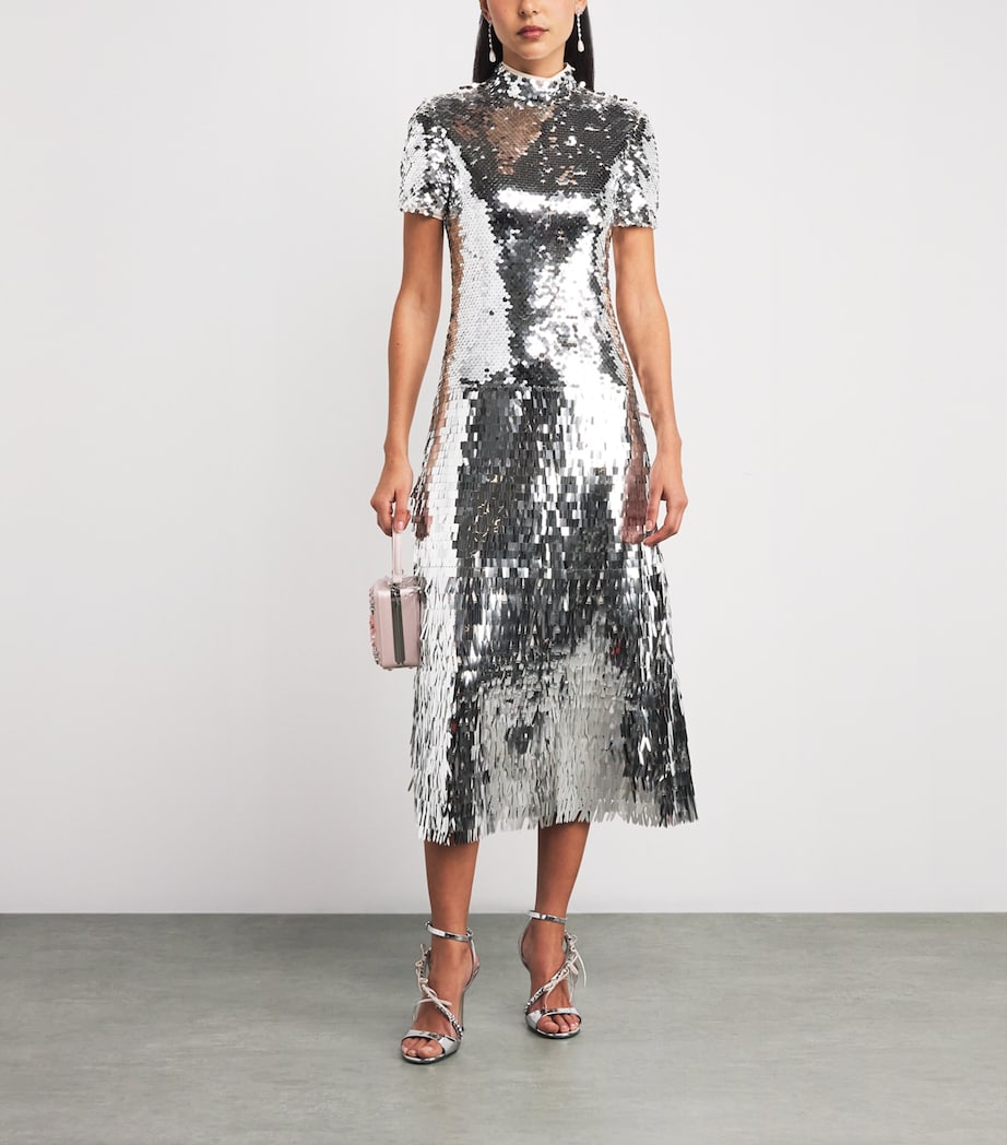 Sequin-Embellished Midi Dress SILVER Image 2