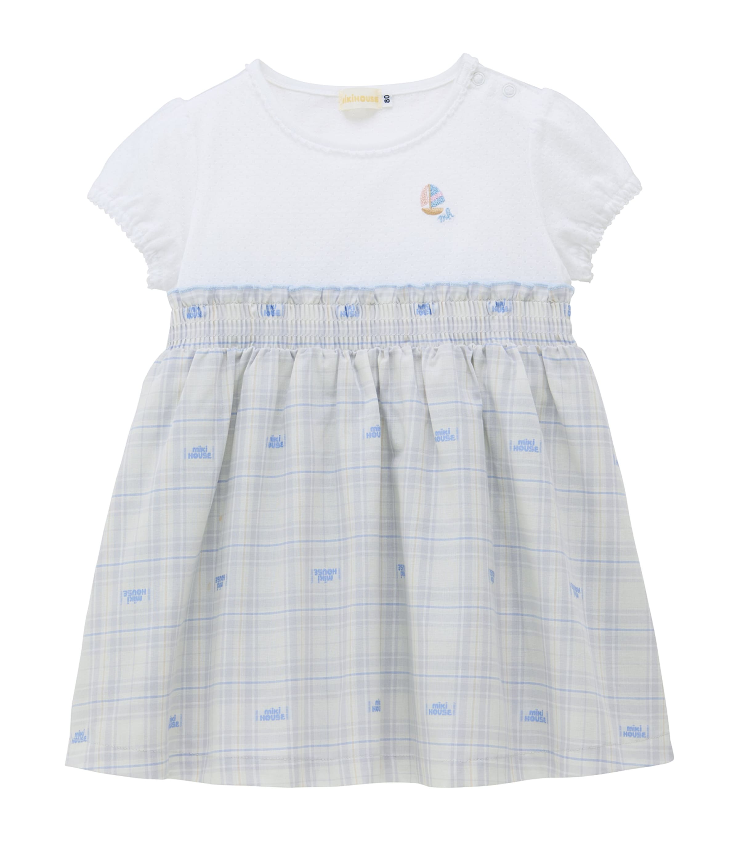 Miki House Cotton Check-Skirt Dress (2-5 Years) Image 1
