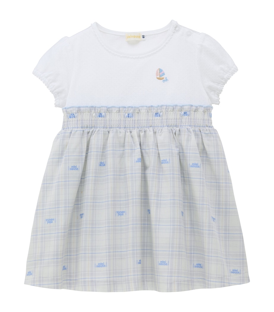 Miki House Cotton Check-Skirt Dress (2-5 Years) Image 1