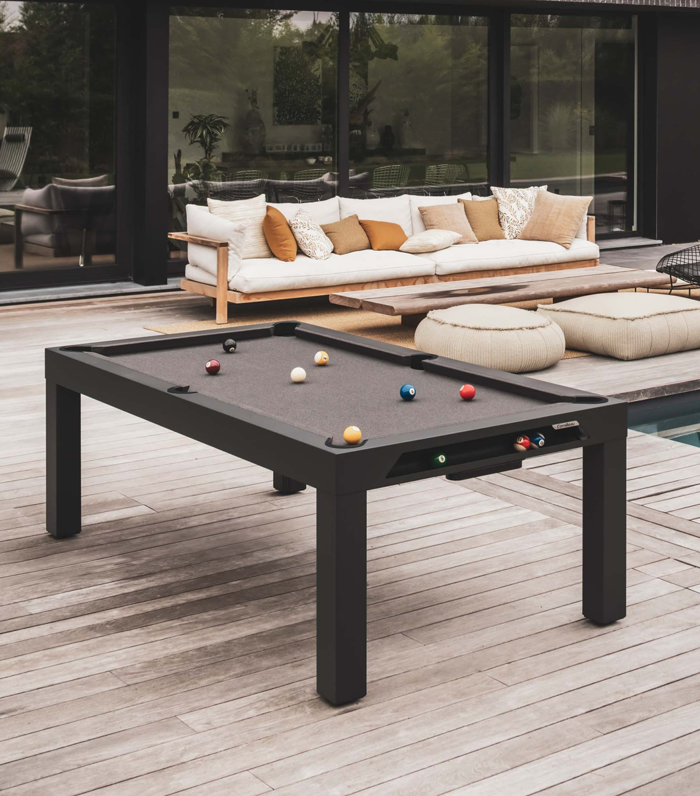 Cornilleau Classic Outdoor Pool Table Wht Mott/light Grey Image 3