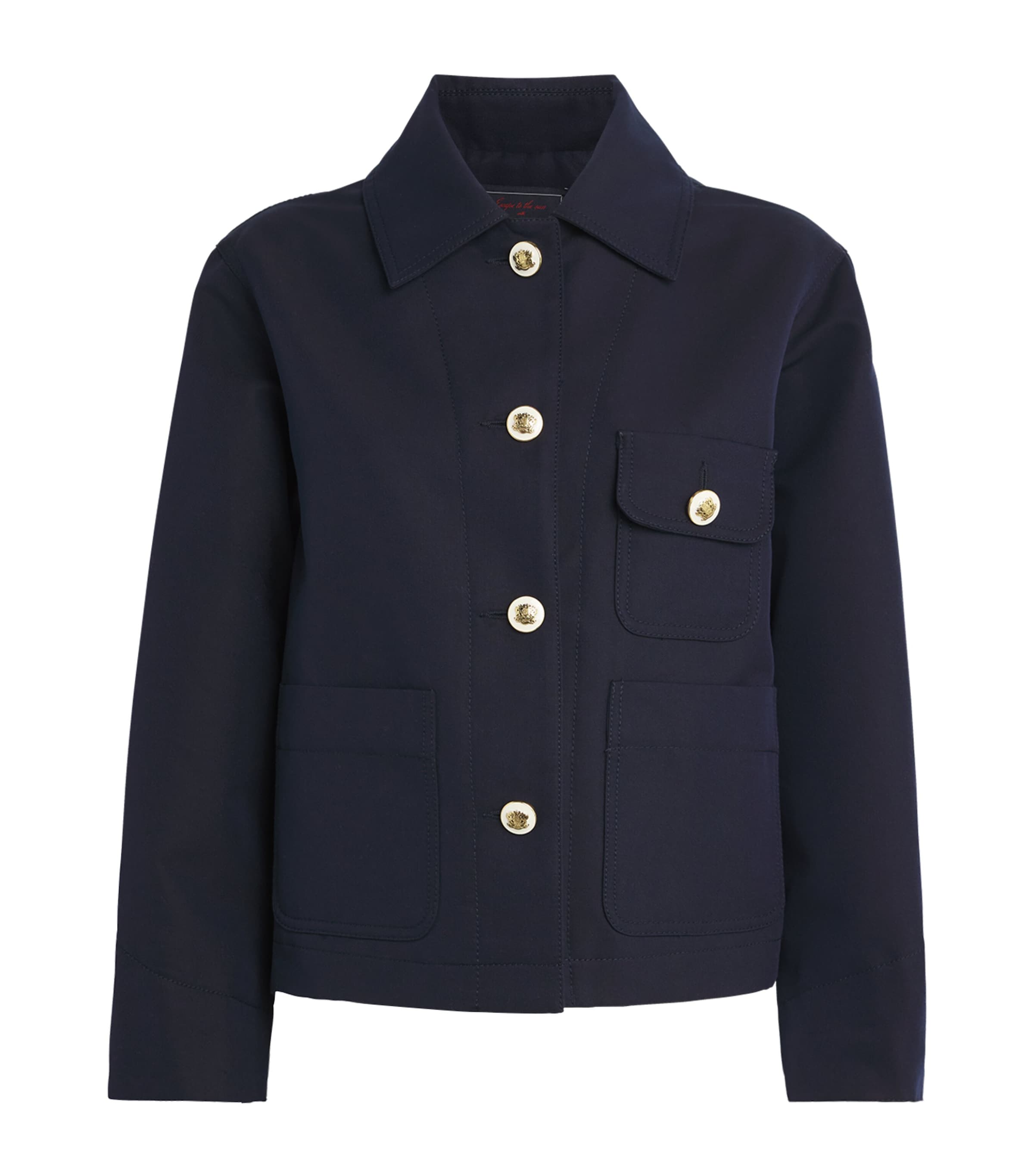 Sandro Cropped Jacket In Blue