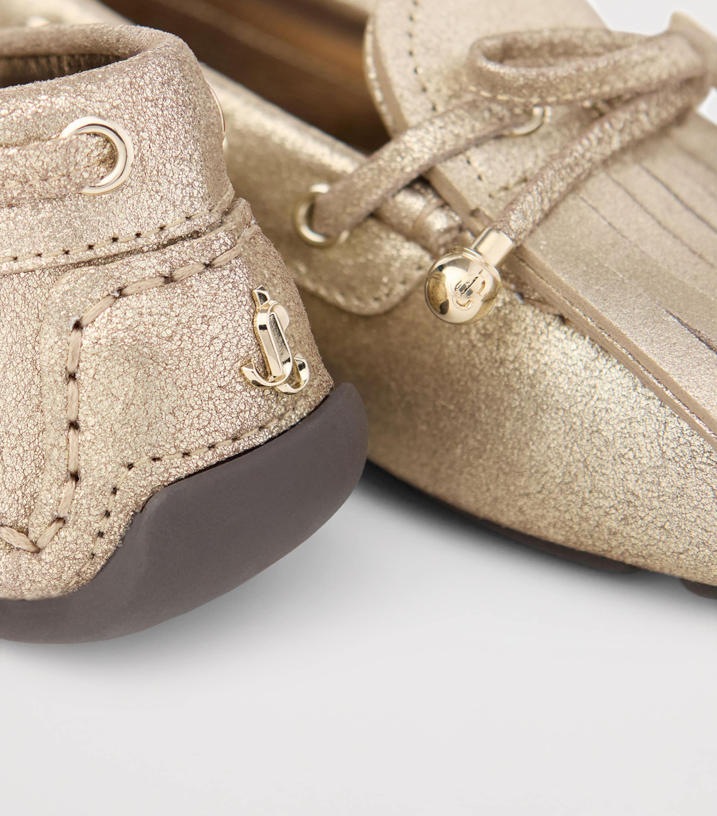 Manon Flat Suede Loafers GOLD/GOLD Image 2