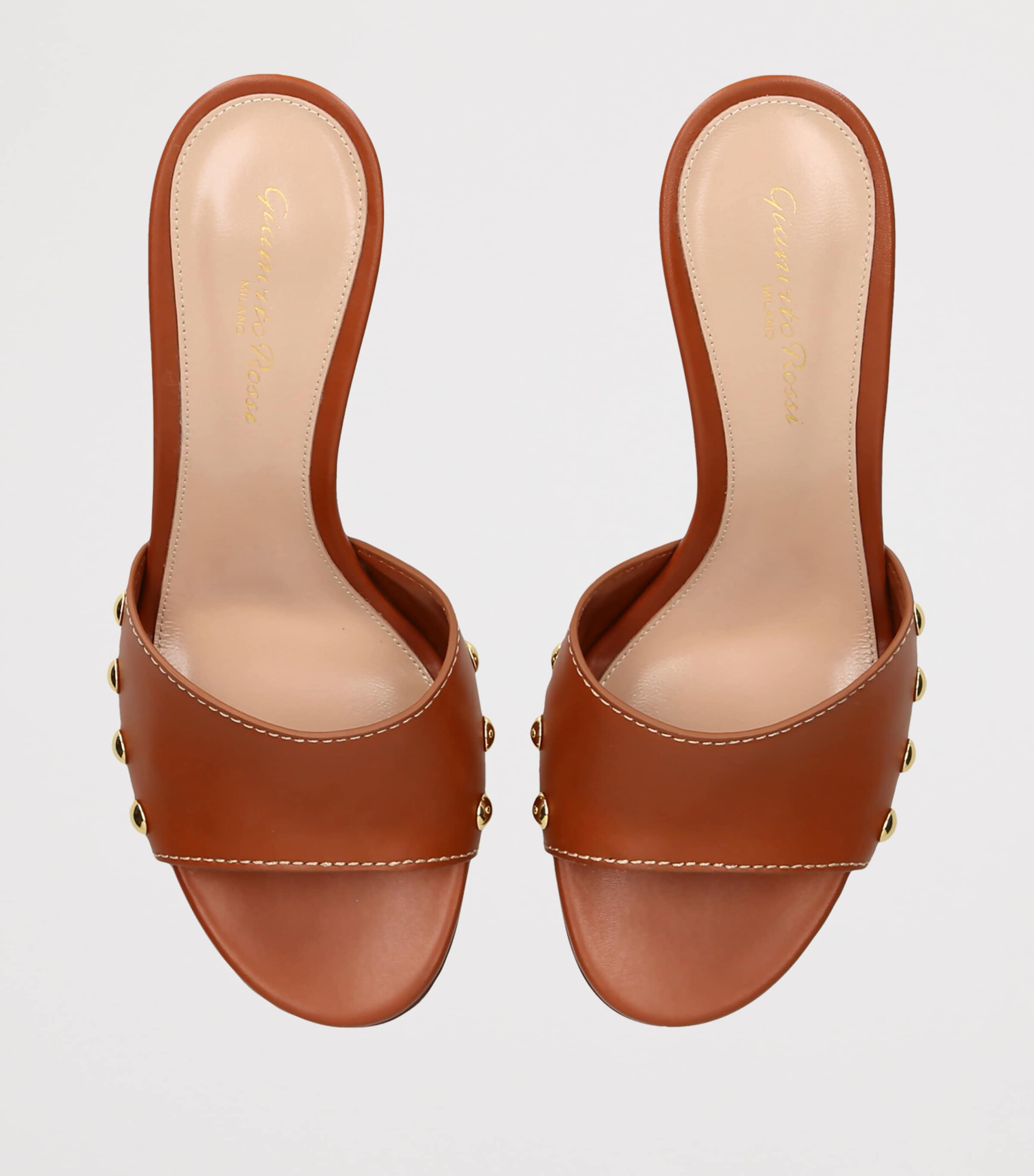 Gianvito Rossi Leather Avelin Mules 70 Camel Image 3