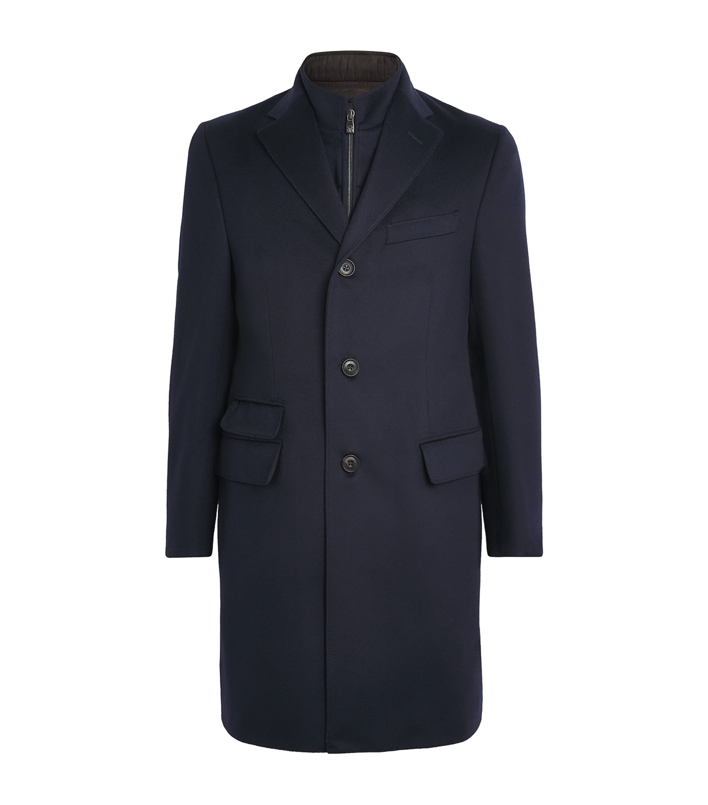 Virgin Wool Overcoat NAVY-002 Image 1