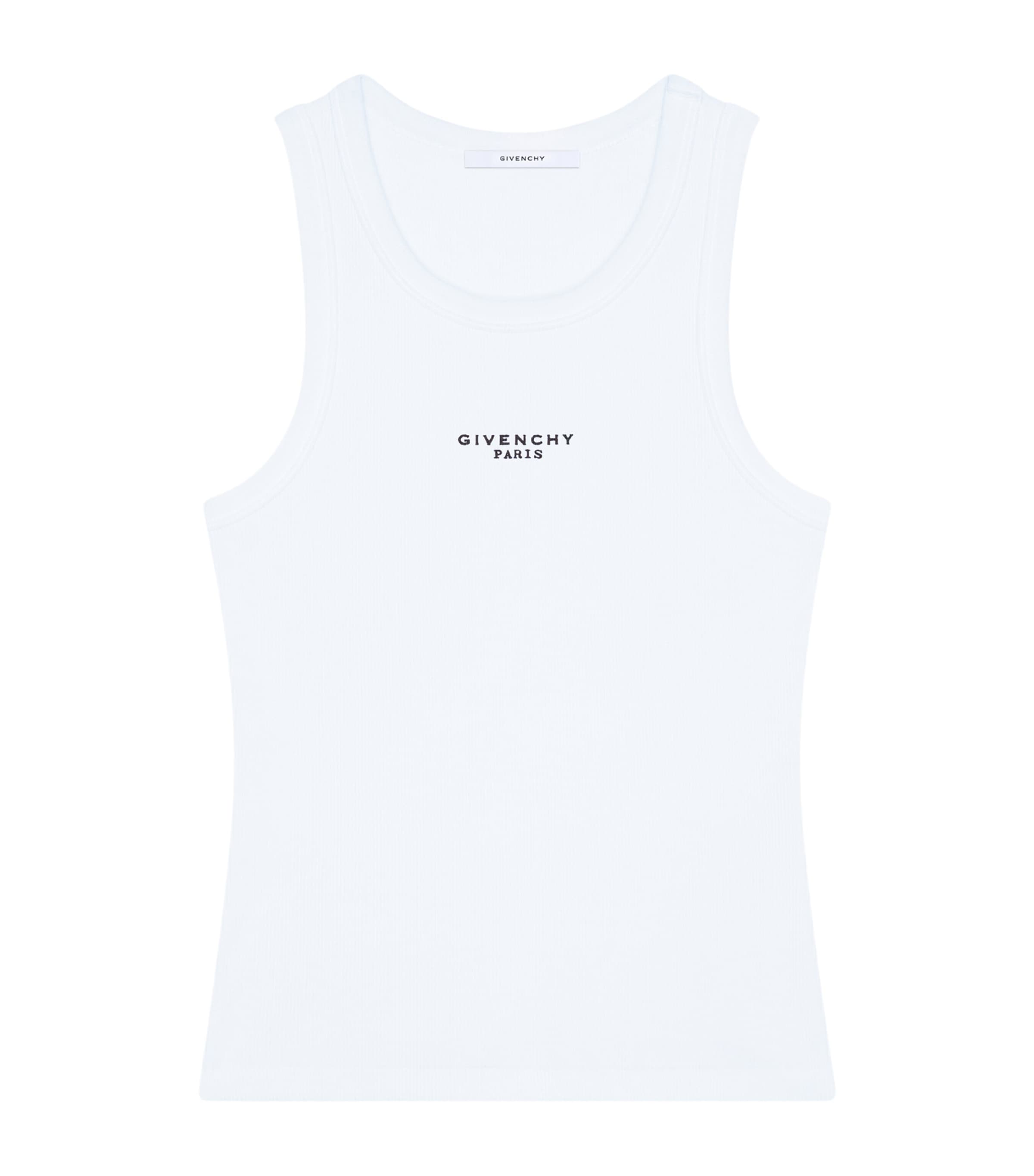 Stretch-Cotton Logo Tank Top WHITE Image 1