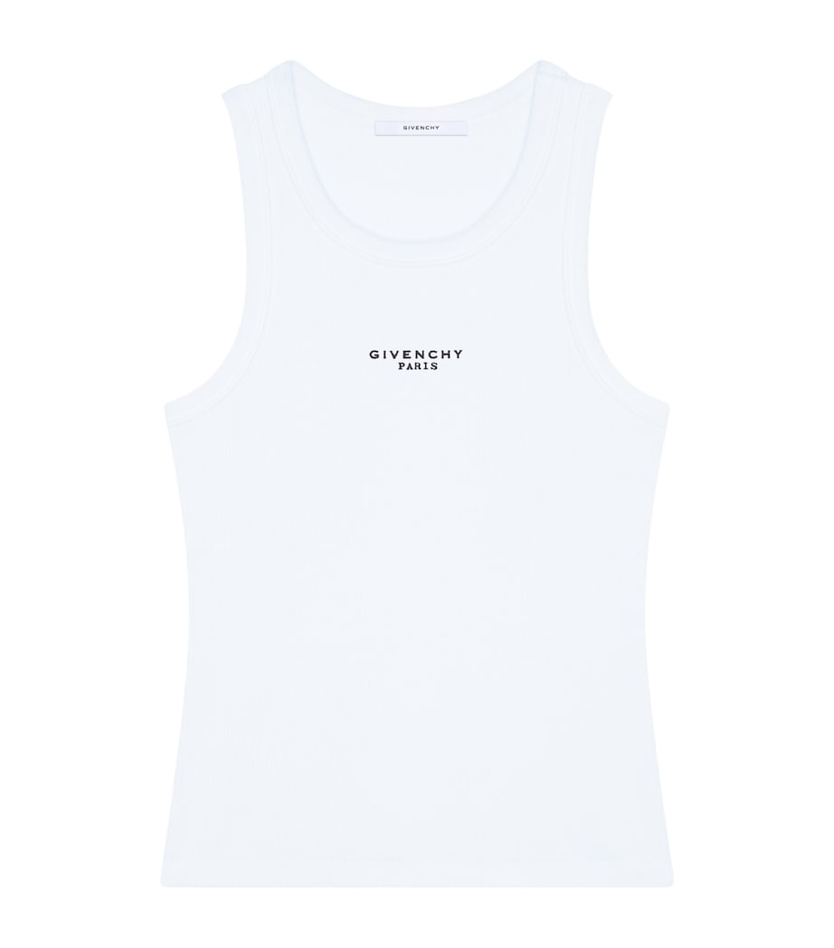 Stretch-Cotton Logo Tank Top WHITE Image 1