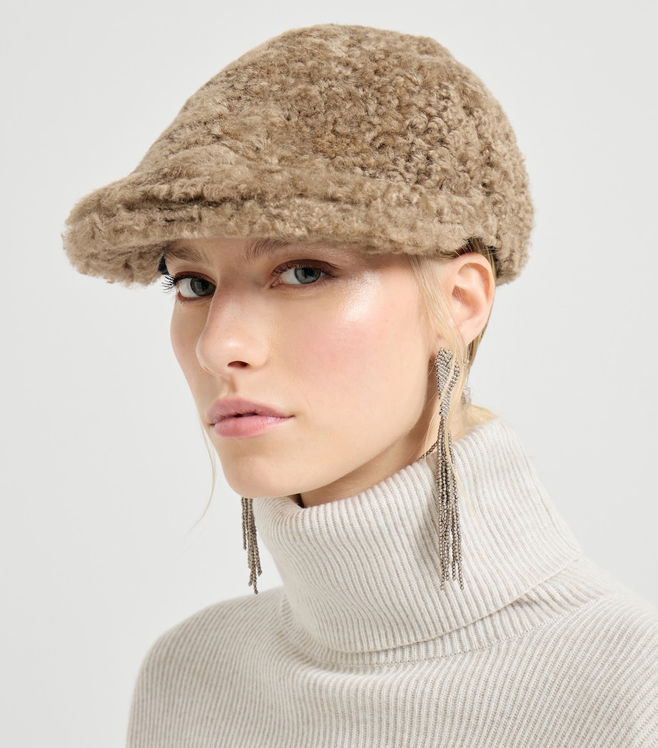 Shearling Flat Cap C3666 Image 3