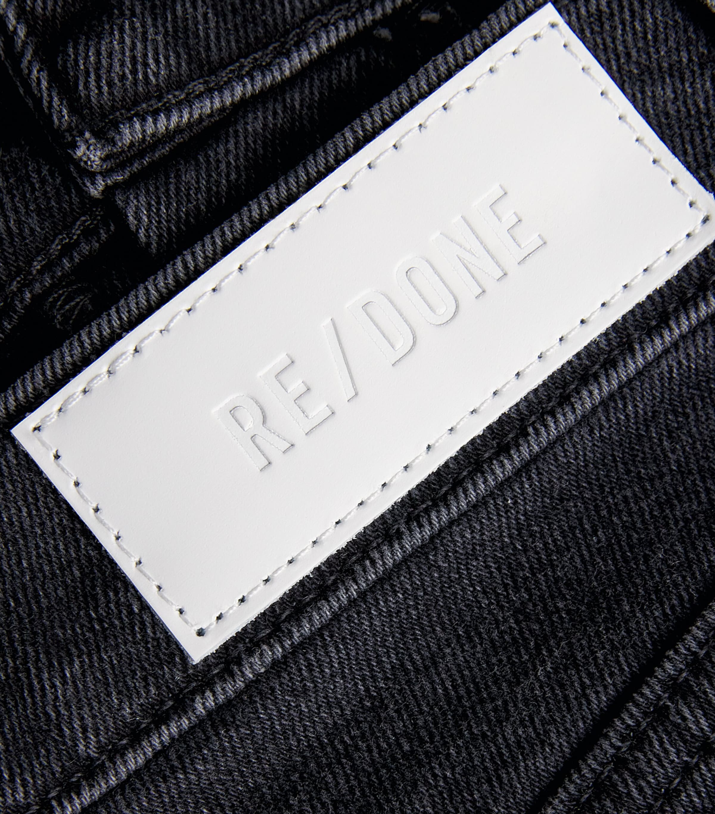 Re-Done Womens Laurel Mid-Rise Wide-Leg Jeans Washed Noir Image 6