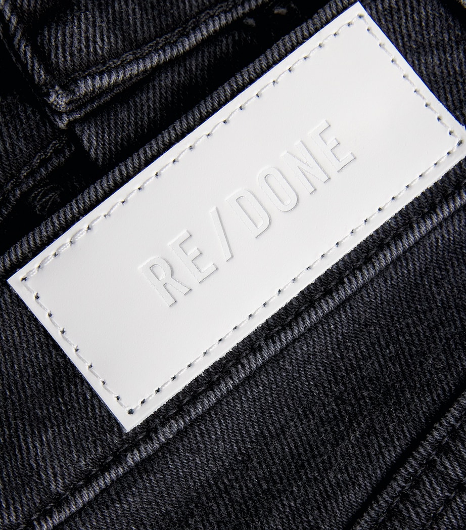 Re-Done Womens Laurel Mid-Rise Wide-Leg Jeans Washed Noir Image 6