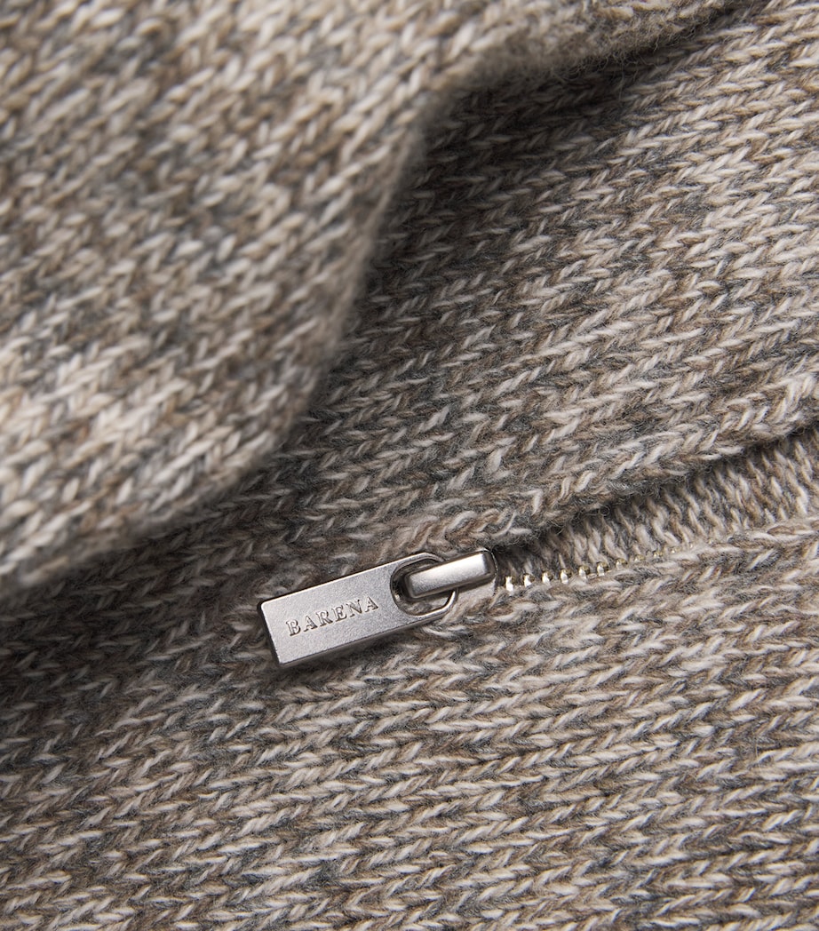 Wool Speckled-Knit Quarter-Zip Sweater 238 TORTORA Image 5