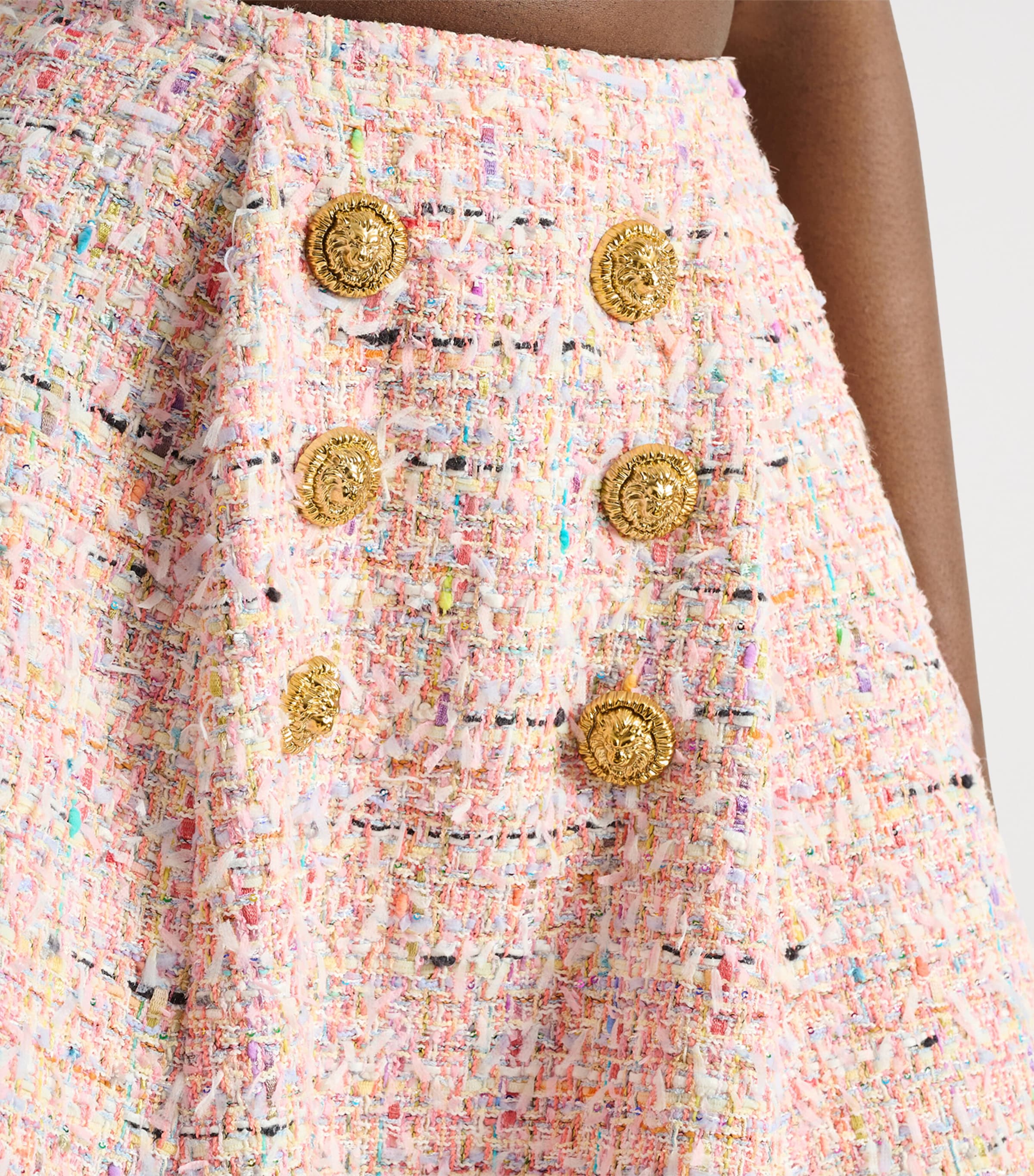 Balmain Womens Tweed Flared Mini Skirt Aaa Multicolore Image 6