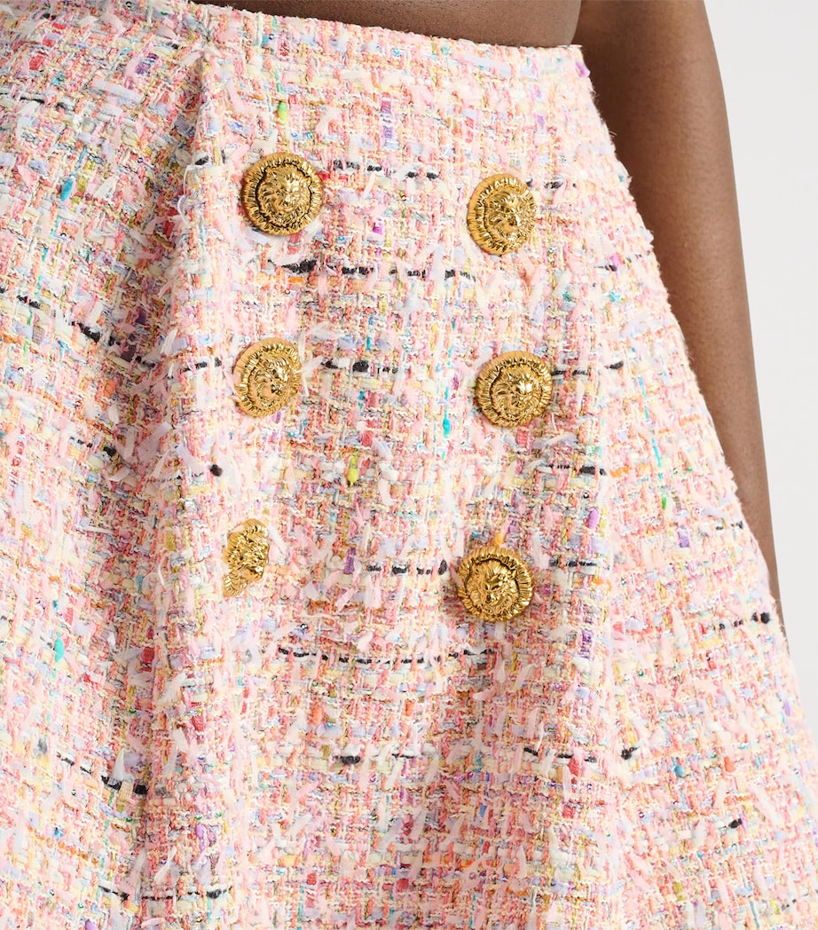 Balmain Womens Tweed Flared Mini Skirt Aaa Multicolore Image 6