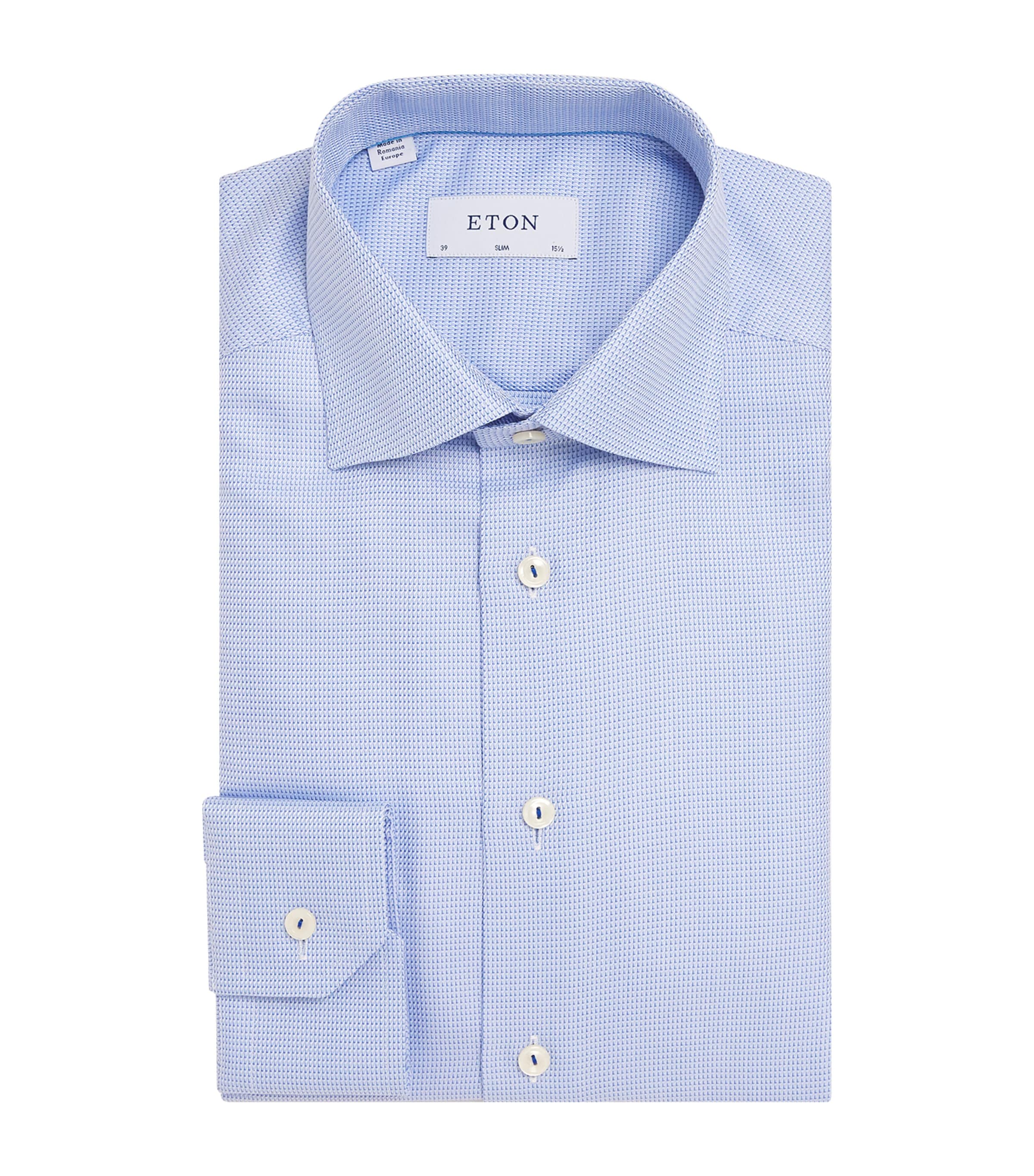 Eton Micro-pattern Slim-fit Shirt In Blue