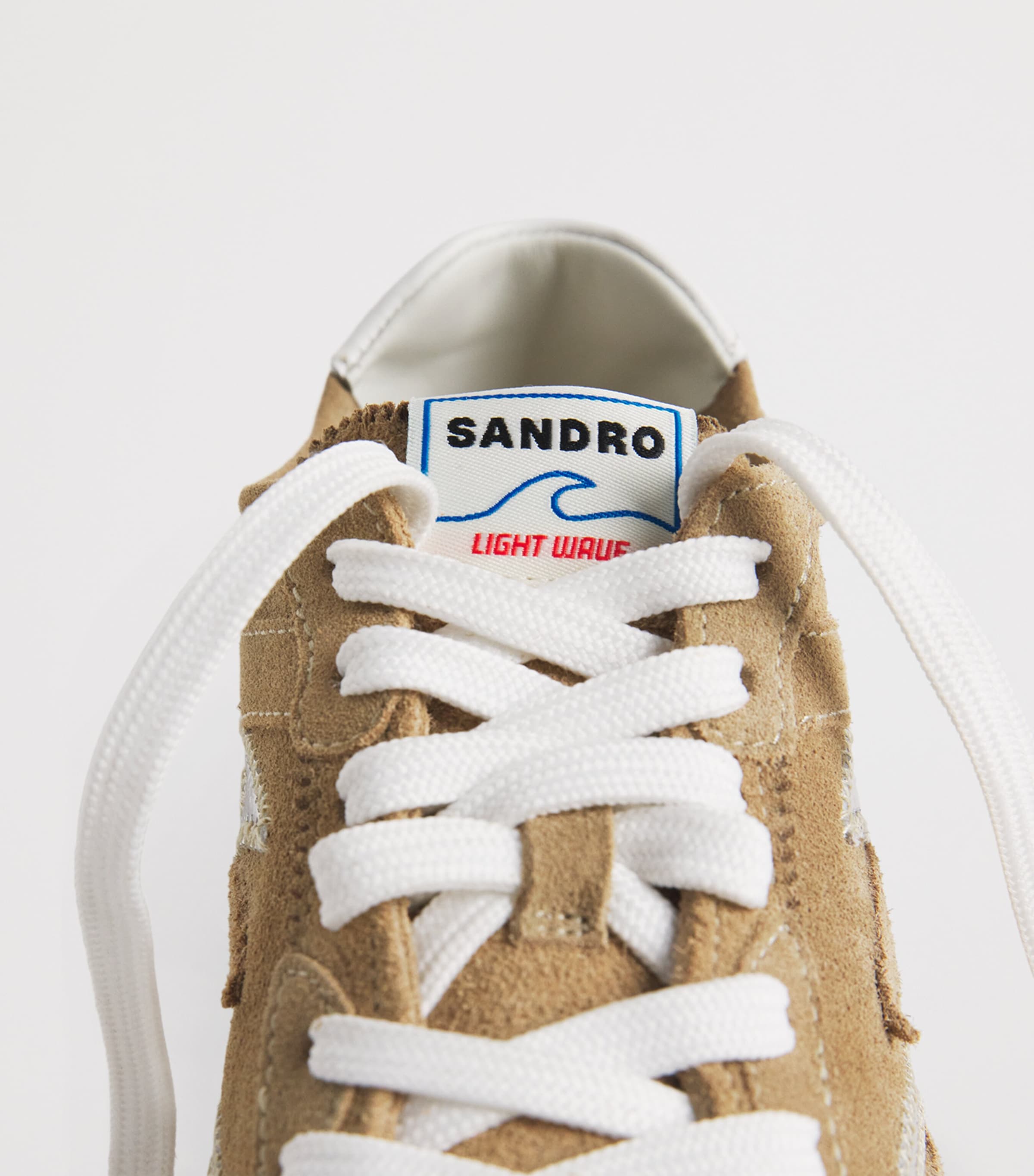 Sandro Paris Suede Light Wave Sneakers Beige Image 8