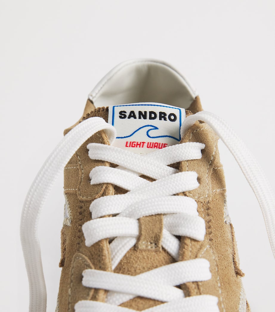 Sandro Paris Suede Light Wave Sneakers Beige Image 8