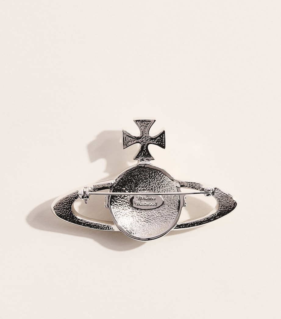 Vivienne Westwood Bas Relief Orb Brooch Plat/cystyl Image 3